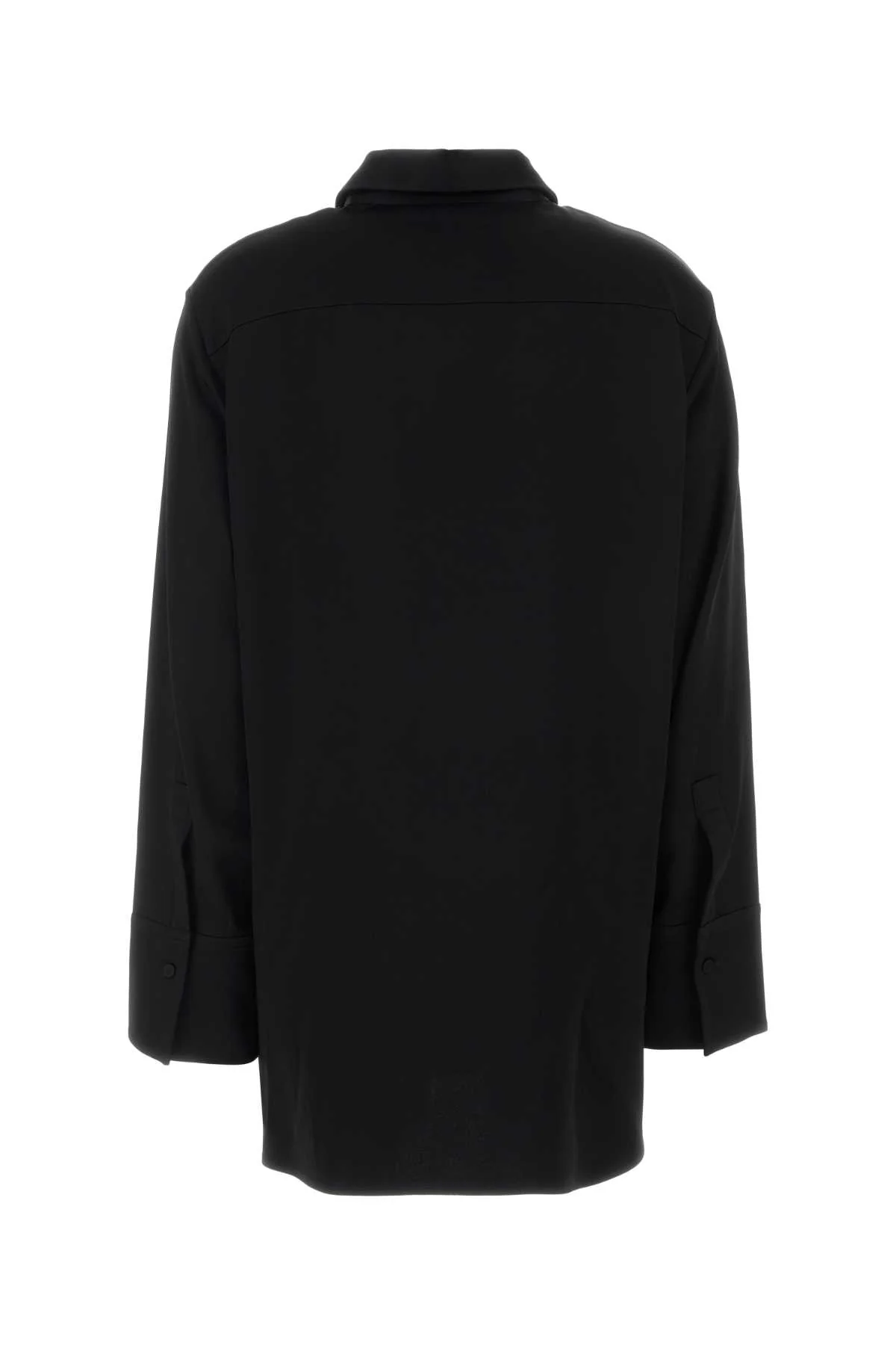 Jil Sander Women Black Satin Oversize Shirt - Image 2