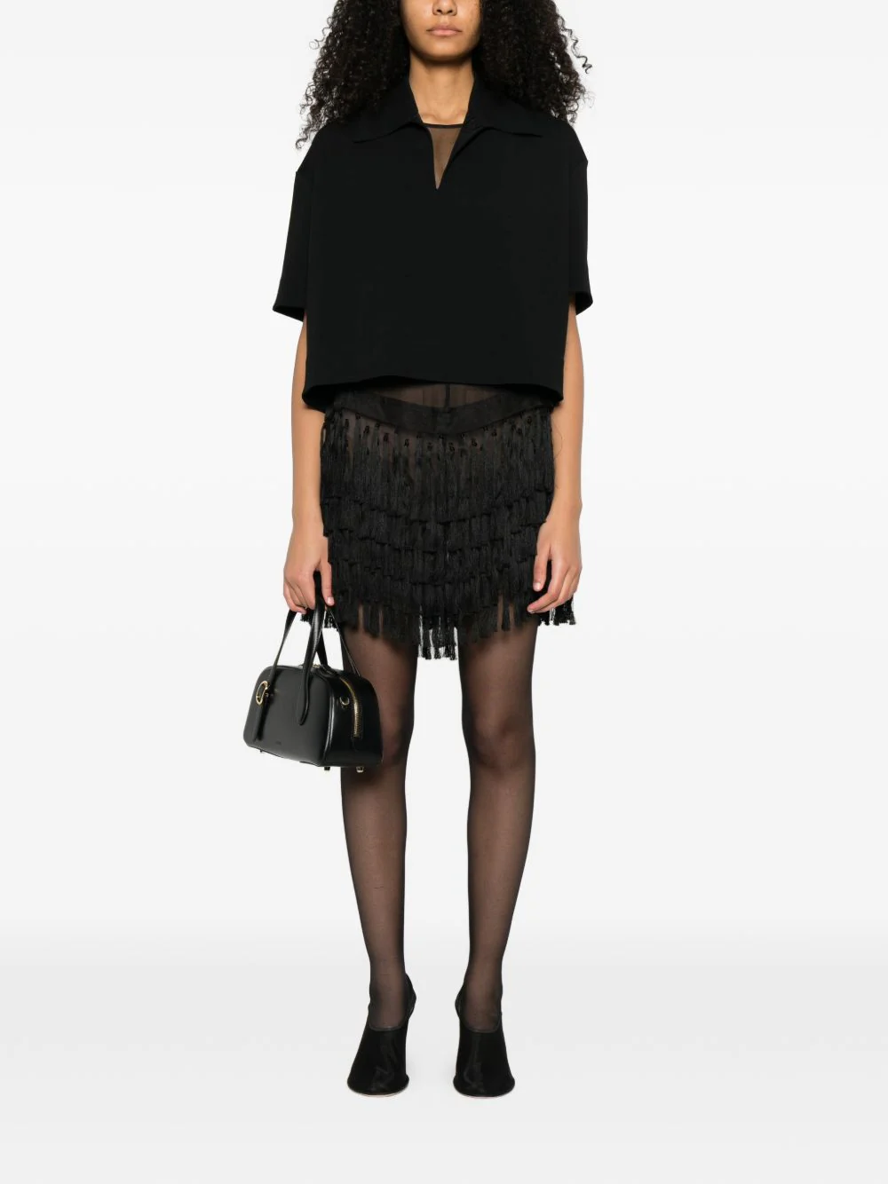 Jil Sander Women Cropped Polo Shirt - Image 2