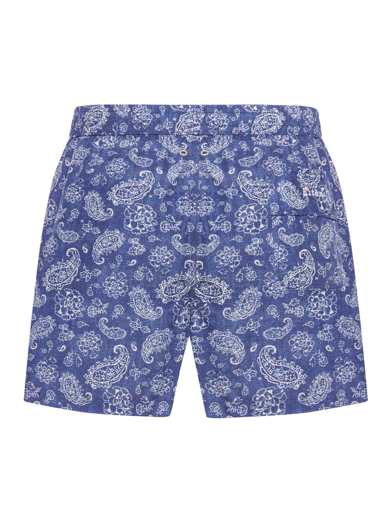 Kiton Men Swimsuit In Technical Fabric With All-Over Graphics - Image 2