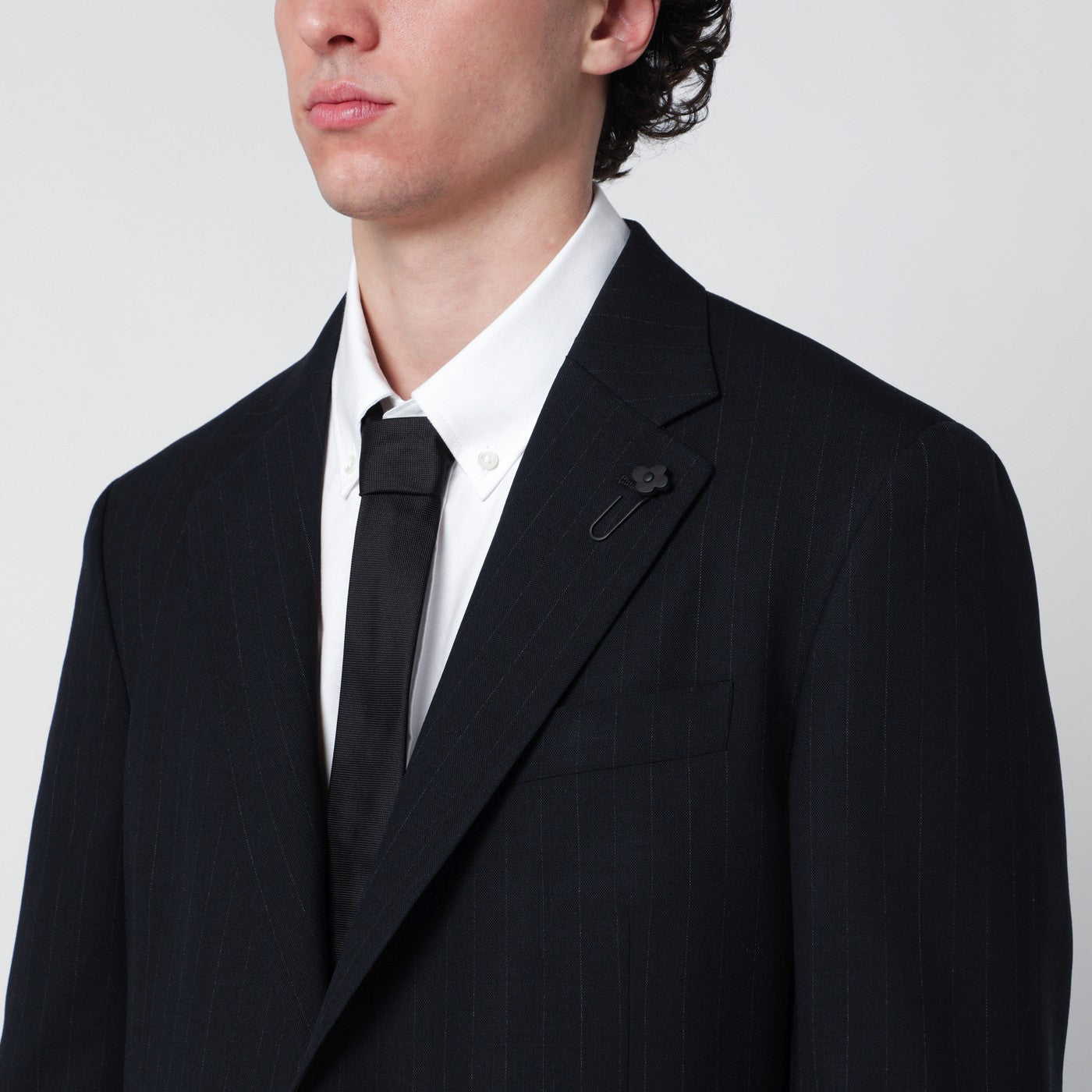 Lardini Blue Pinstripe Wool Single-Breasted Suit Men - Image 2