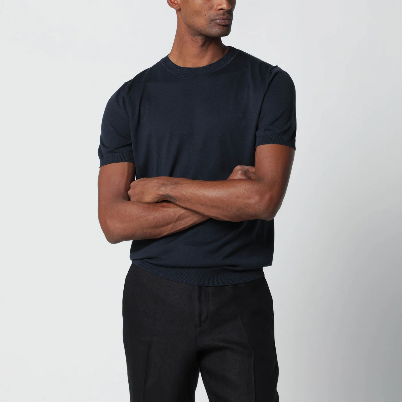 Lardini Blue Wool-Blend Knit Men
