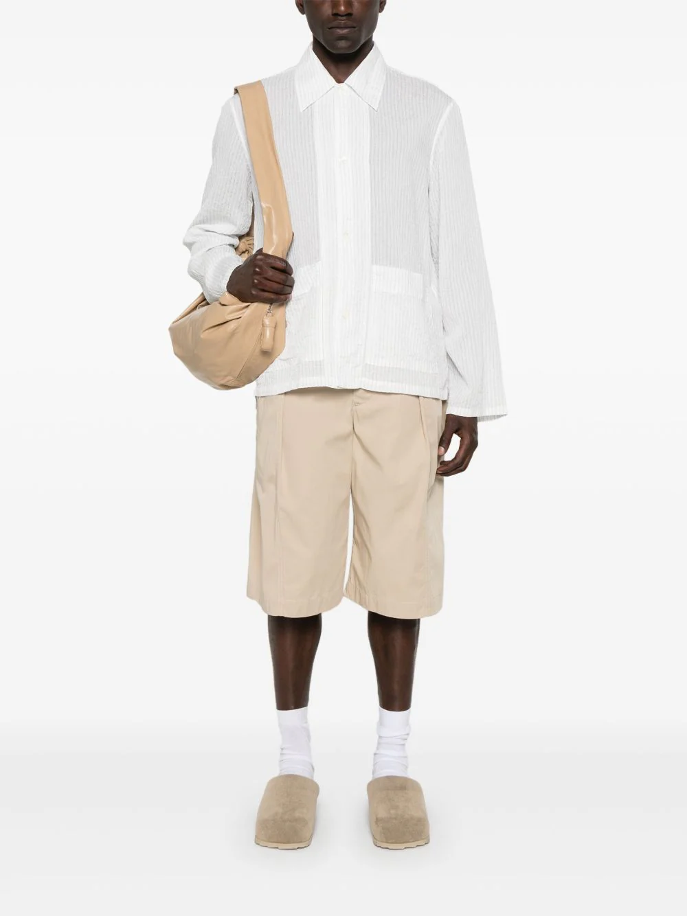 Lemaire Men Cotton Bermuda Trousers - Image 4