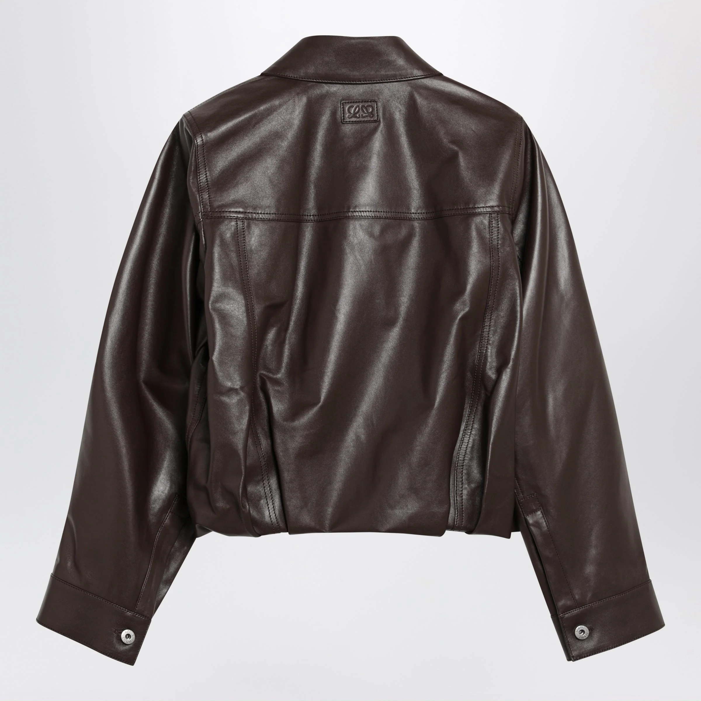 Loewe Brown Lamb Nappa Leather Jacket Women - Image 2