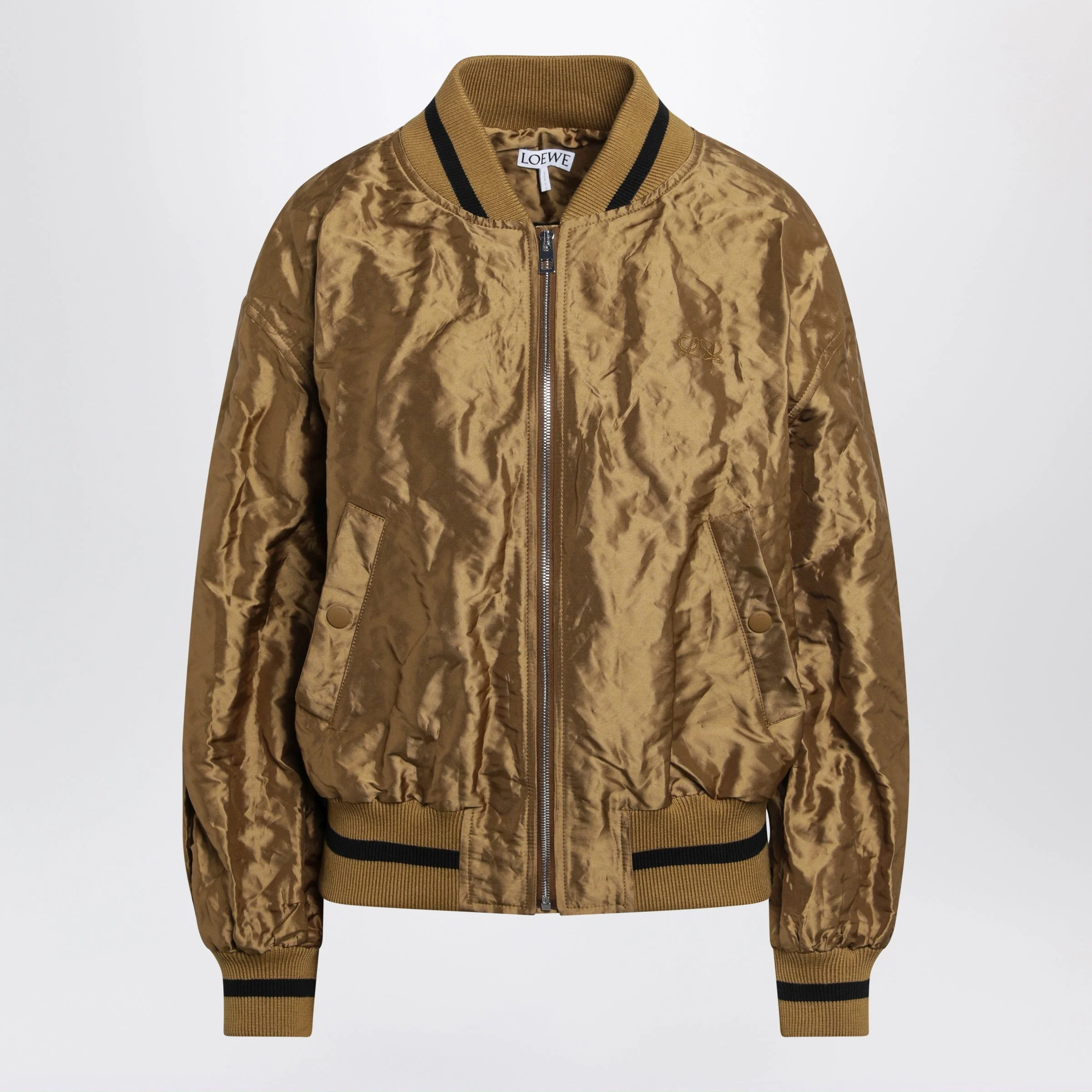 Loewe Caramel Technical Taffeta Bomber Jacket Women