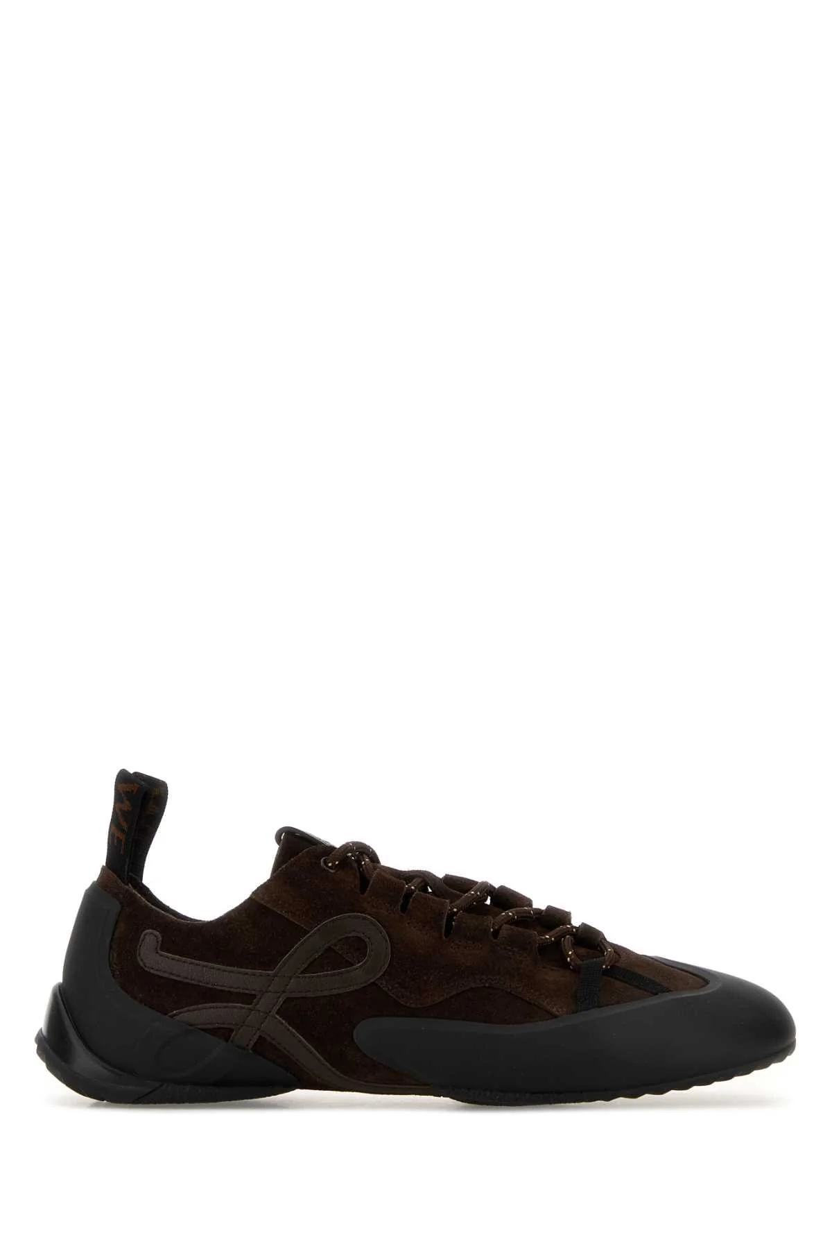 Loewe Women Brown Suede Grip Sneakers