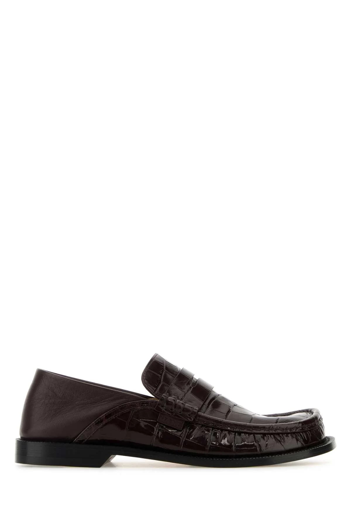 Loewe Women Burgundy Leather Campo Loafers