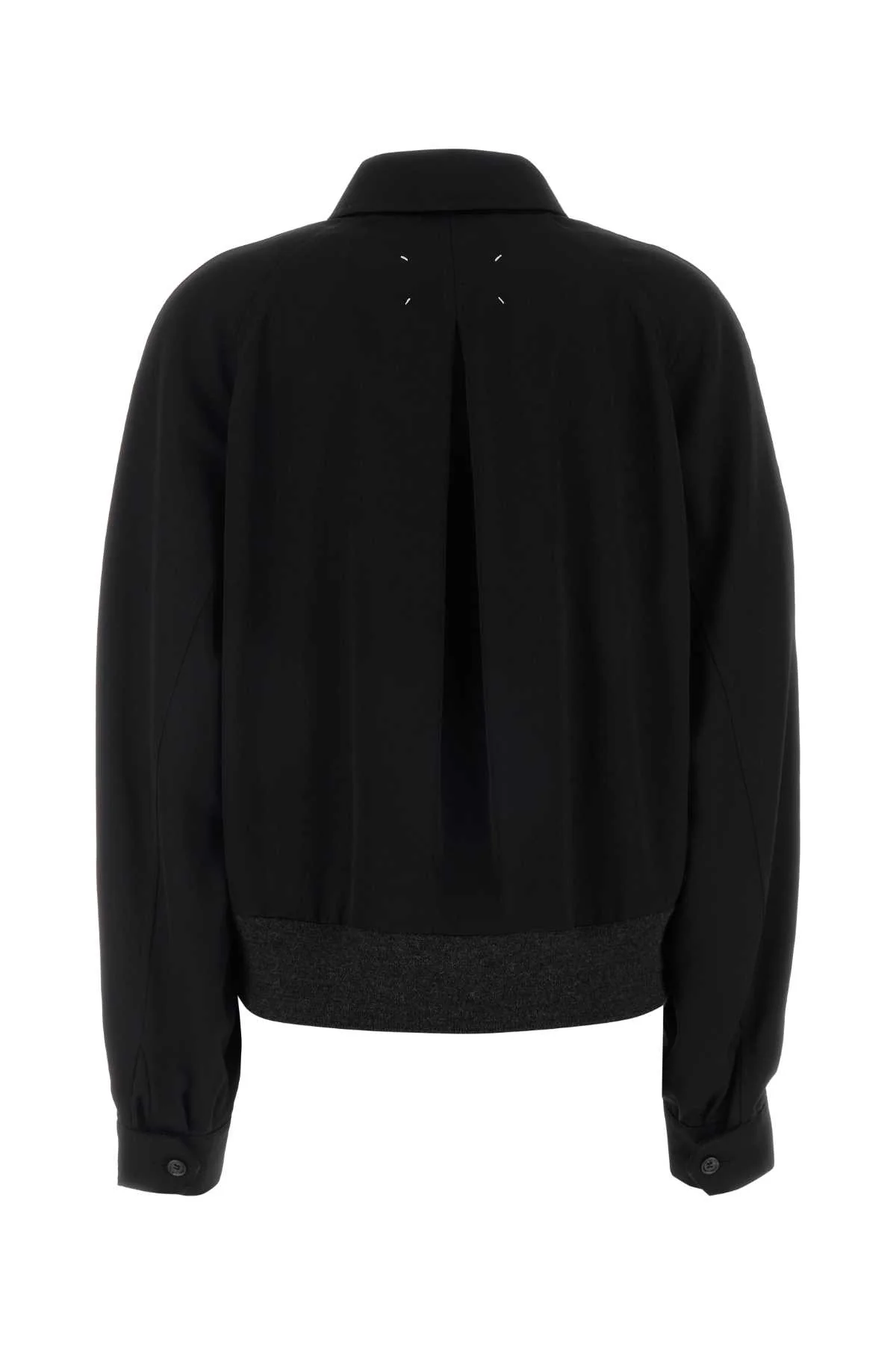Maison Margiela Women Black Wool Bomber Jacket - Image 2