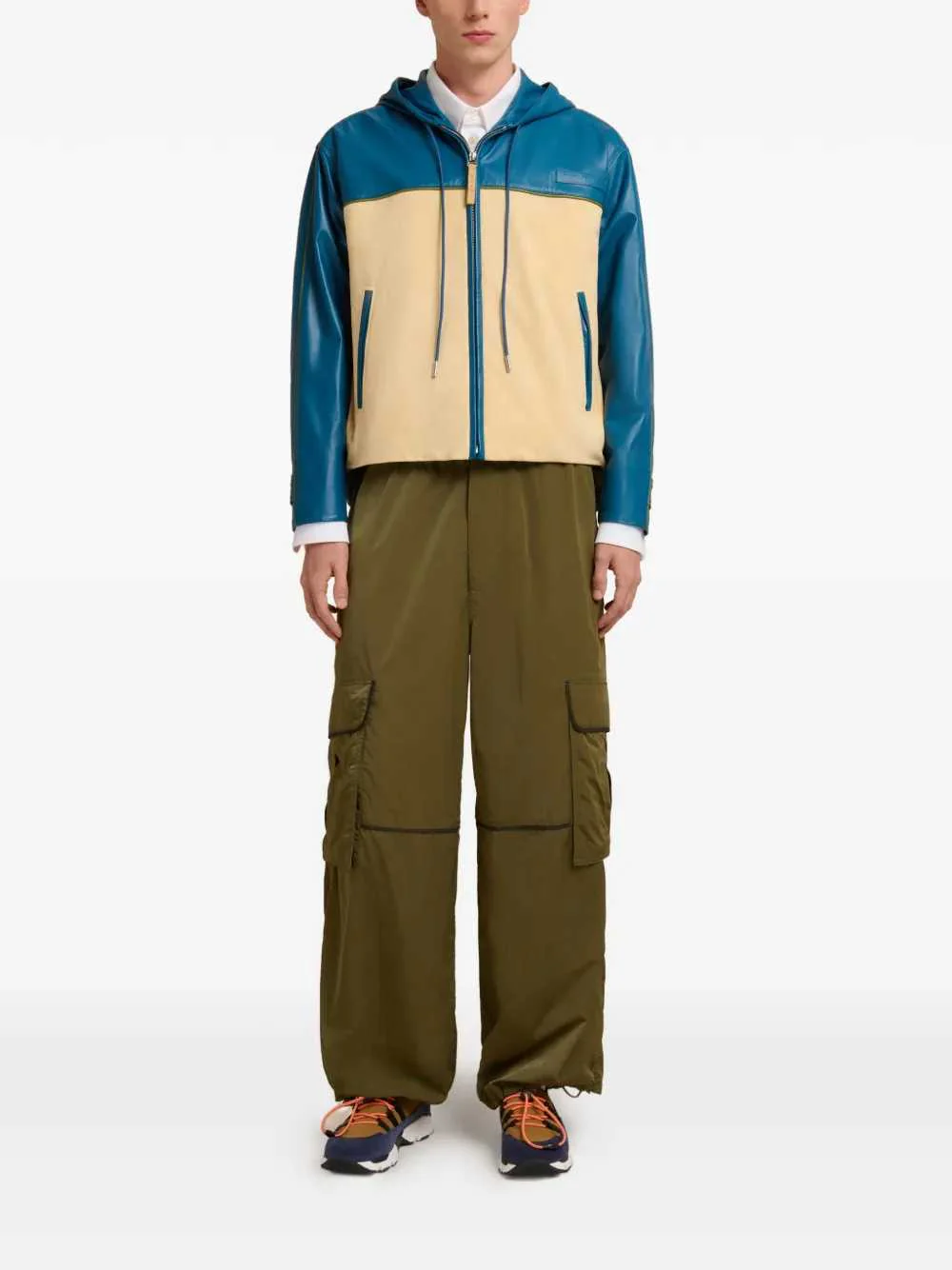 Marni Men Hooded Leather Jacket - Image 2