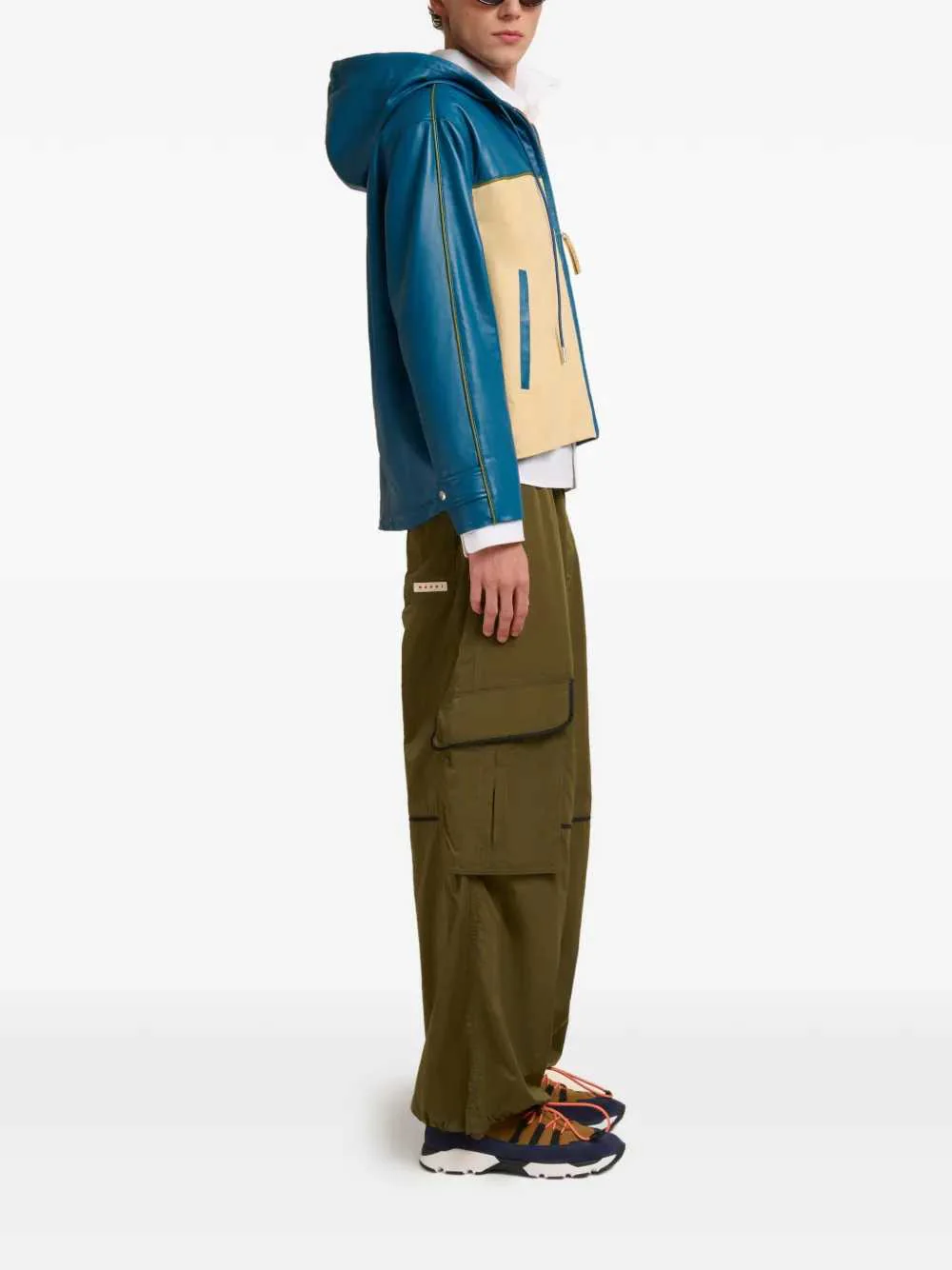 Marni Men Hooded Leather Jacket - Image 3