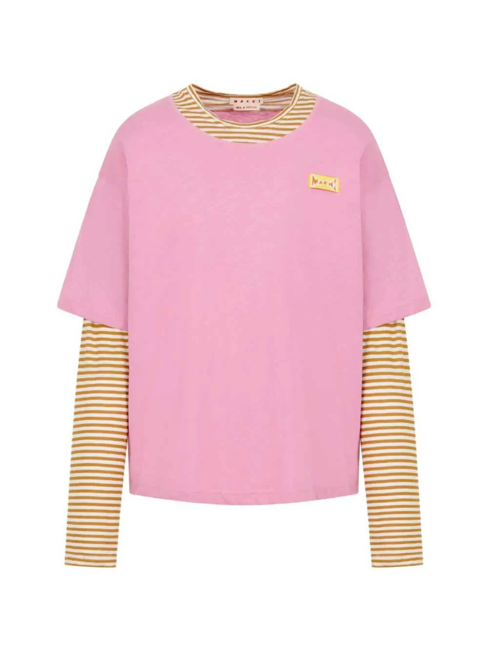 Marni Men Striped Logo T-Shirt