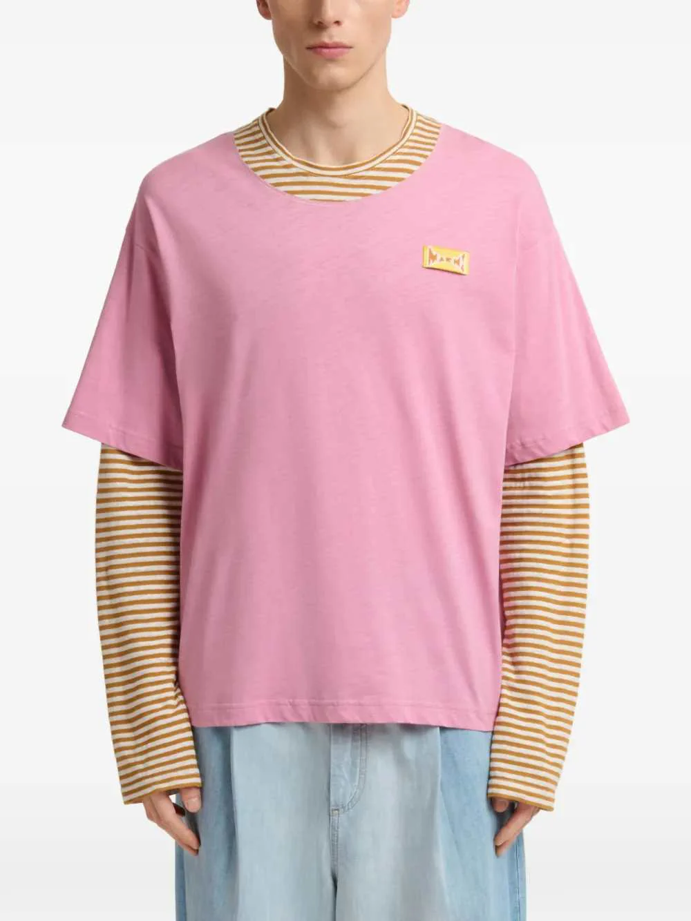 Marni Men Striped Logo T-Shirt - Image 2