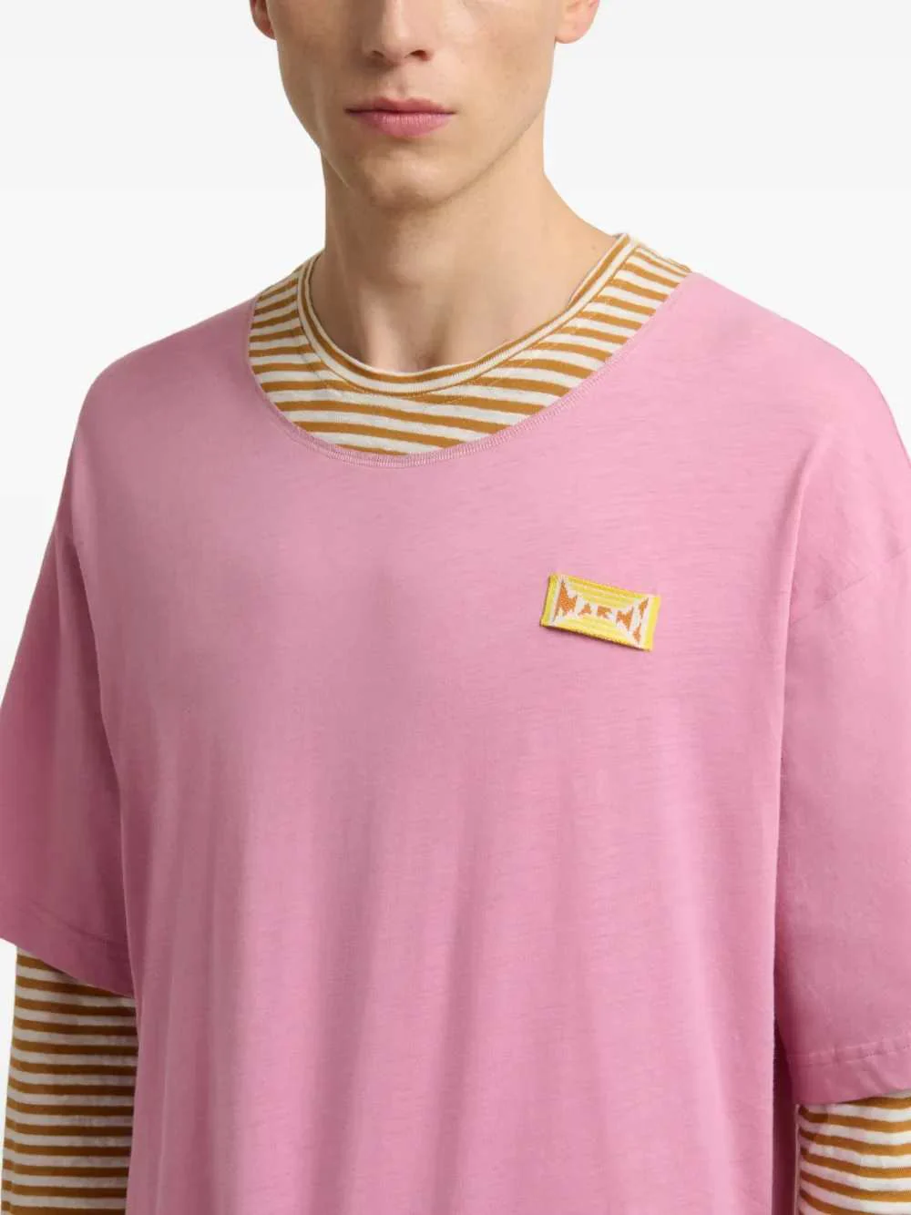 Marni Men Striped Logo T-Shirt - Image 5