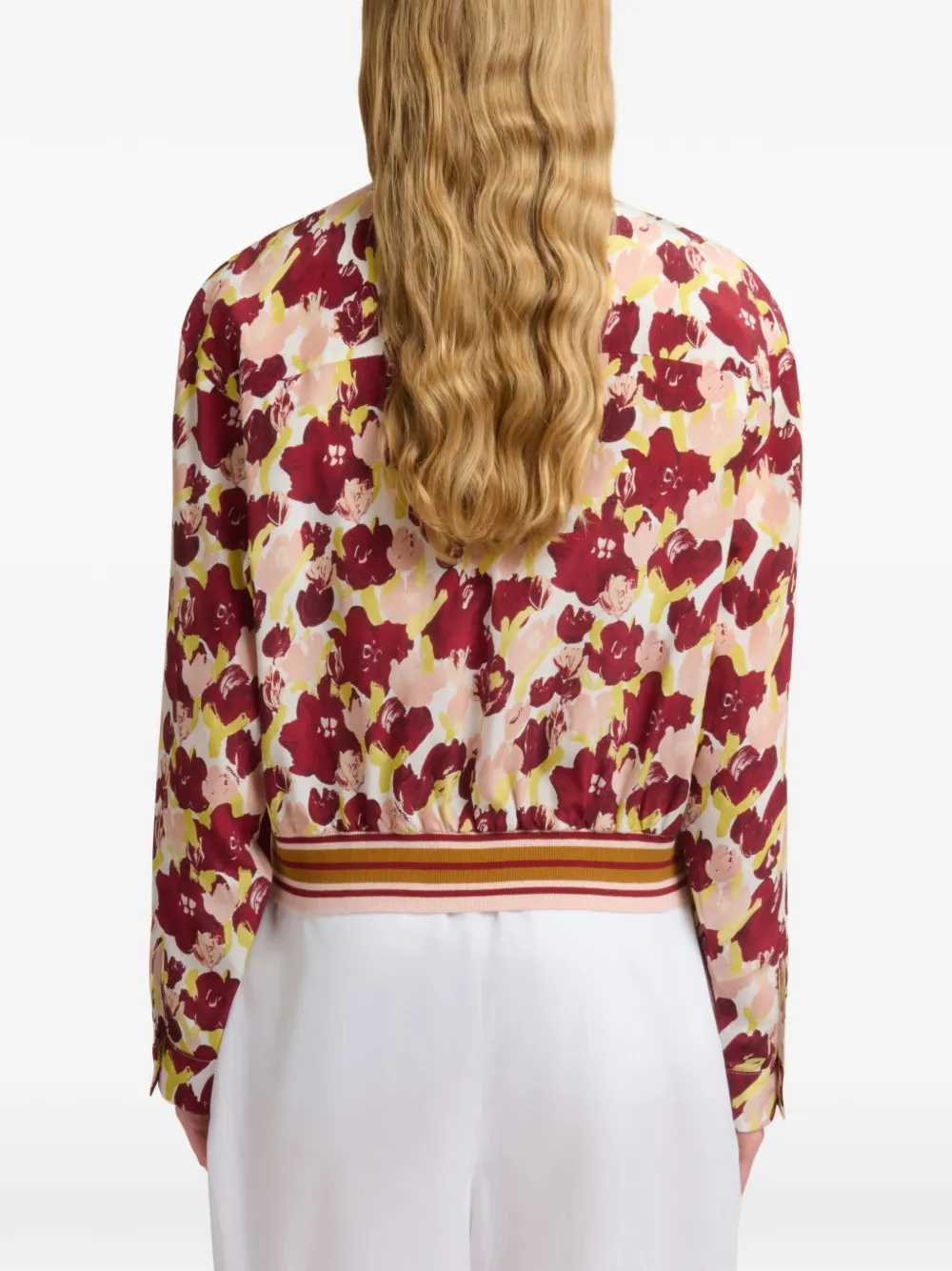 Marni Women Floral Striped Silk Shirt - Image 4