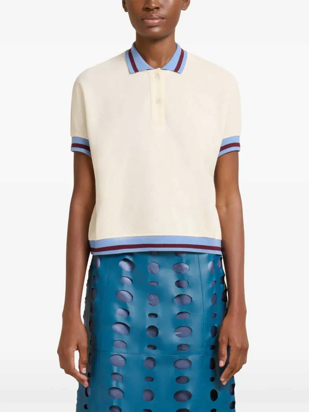 Marni Women Polo Shirt With Striped Detail - Image 2