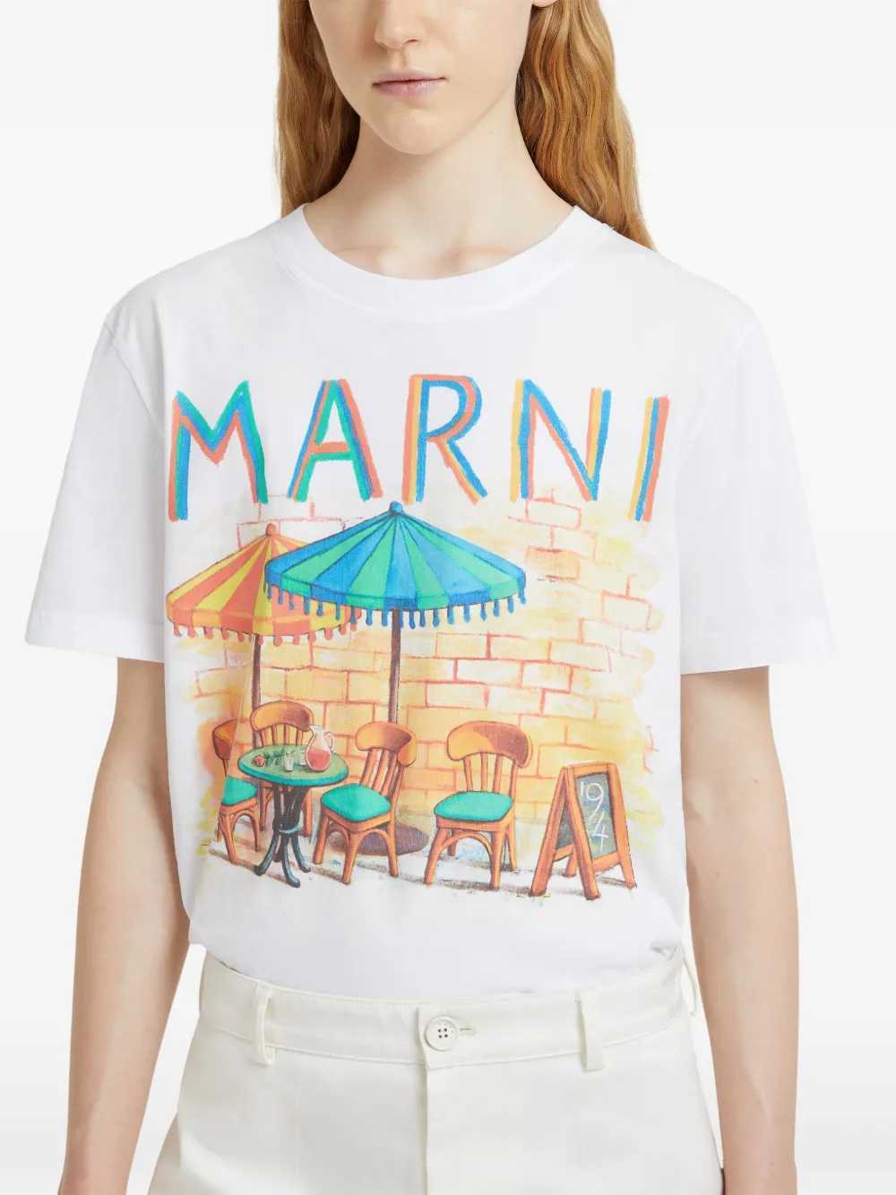 Marni Women Postcard Print T-Shirt - Image 2