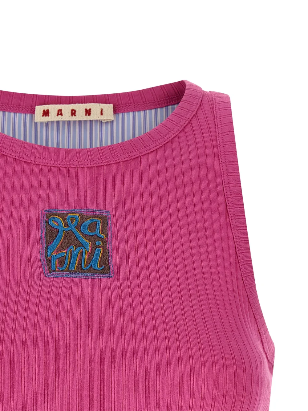Marni Women Ribbed Tank Top With Applique - Image 3