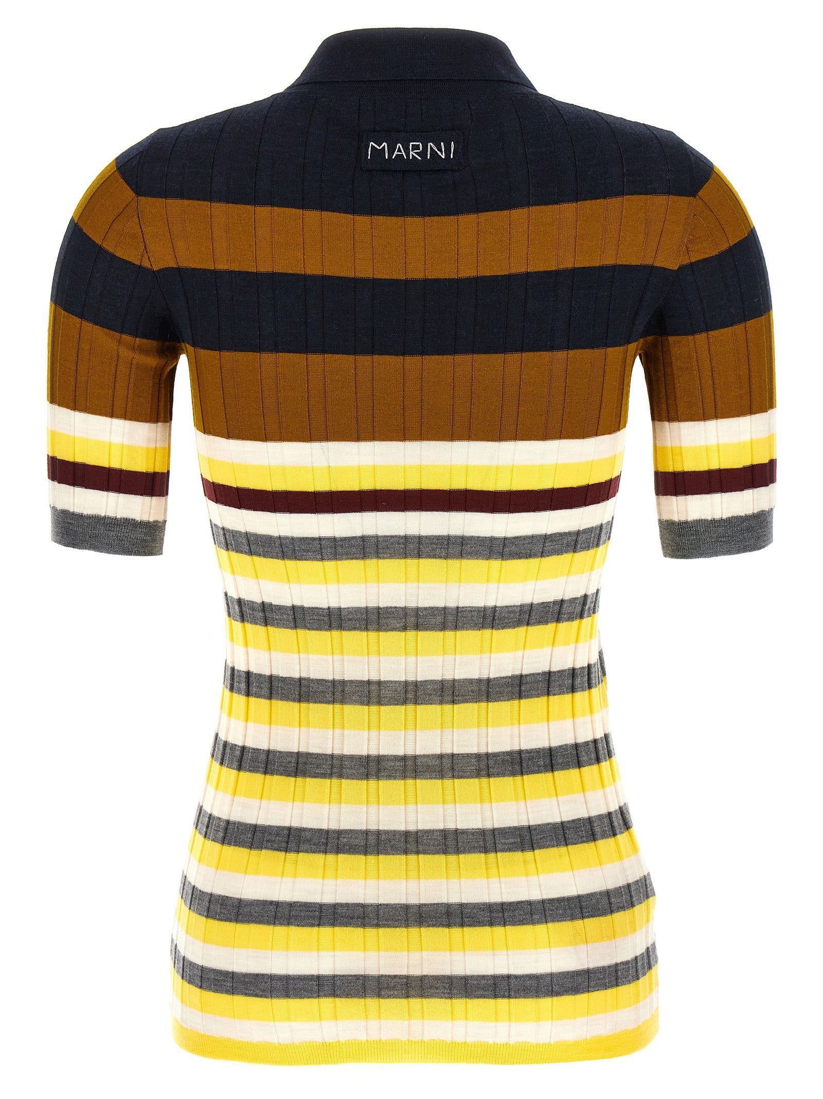 Marni Women Ribbed Wool Polo Shirt - Image 2
