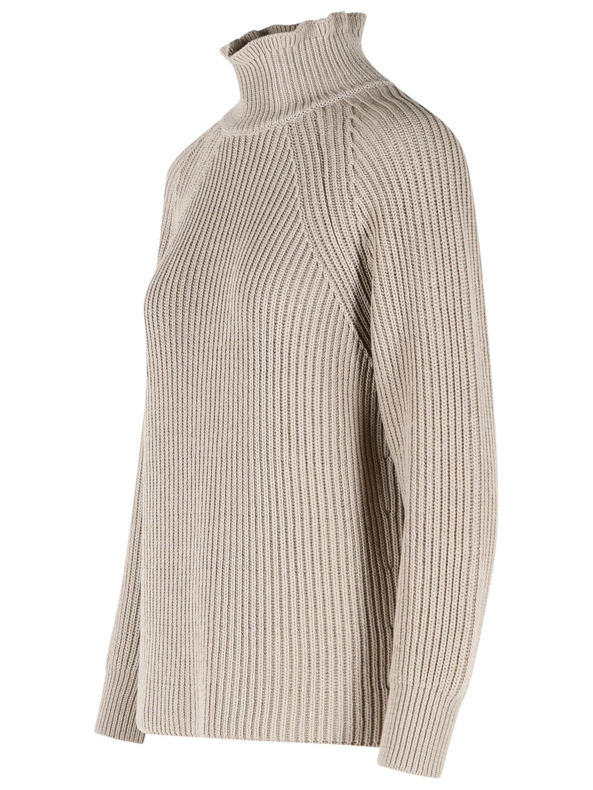 Max Mara 'Camino' Oversized Sand Cotton Cordonetto Sweater Women - Image 2
