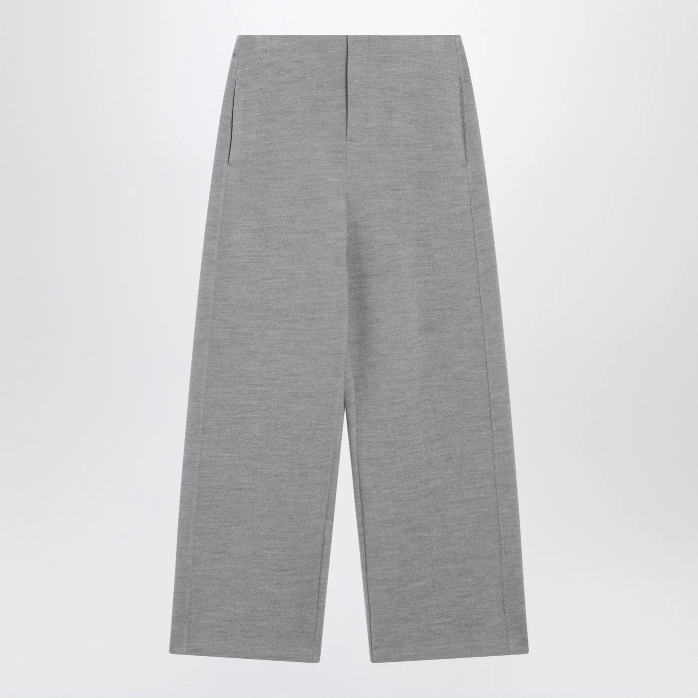 Max Mara Grey Wool-Cotton Blend Trousers Women