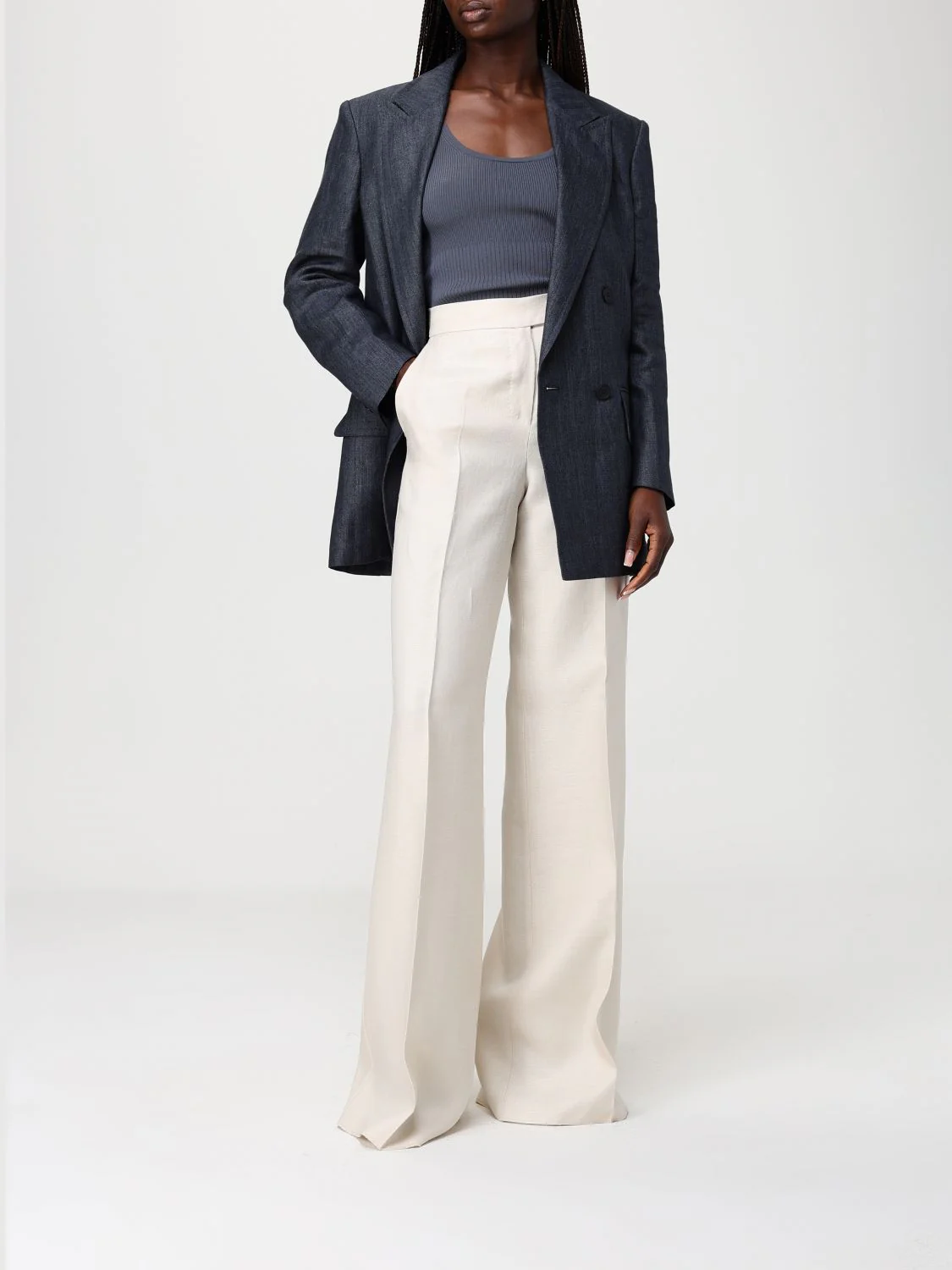 Max Mara Pants Woman Cream - Image 2