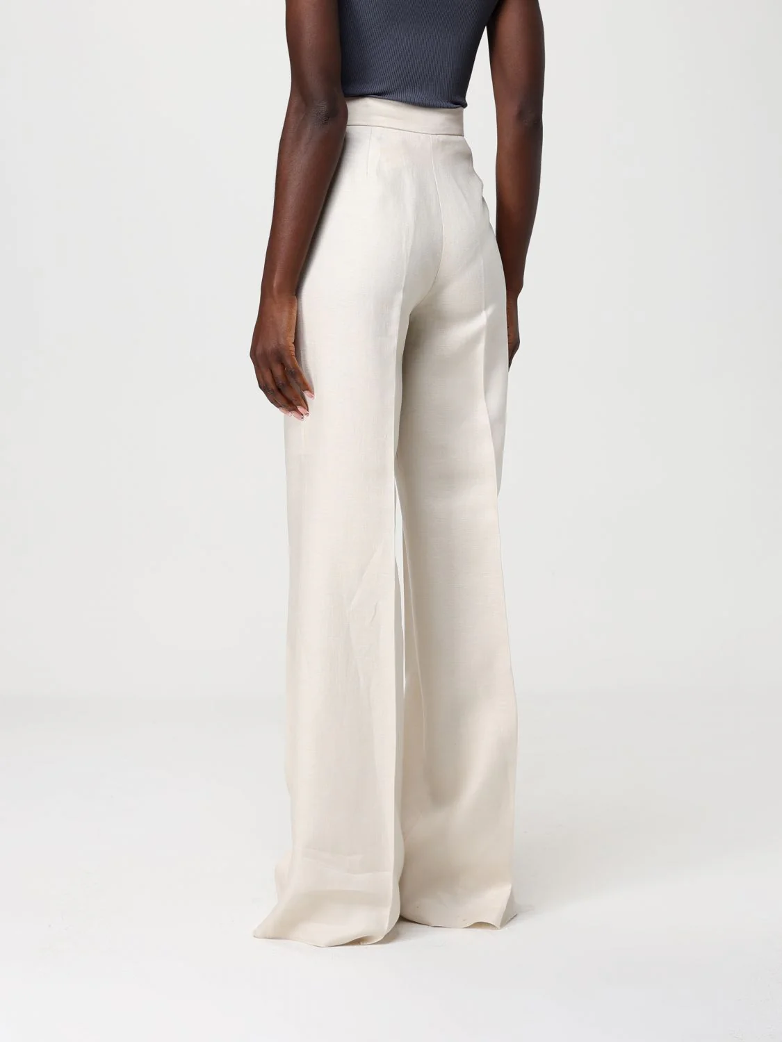 Max Mara Pants Woman Cream - Image 3