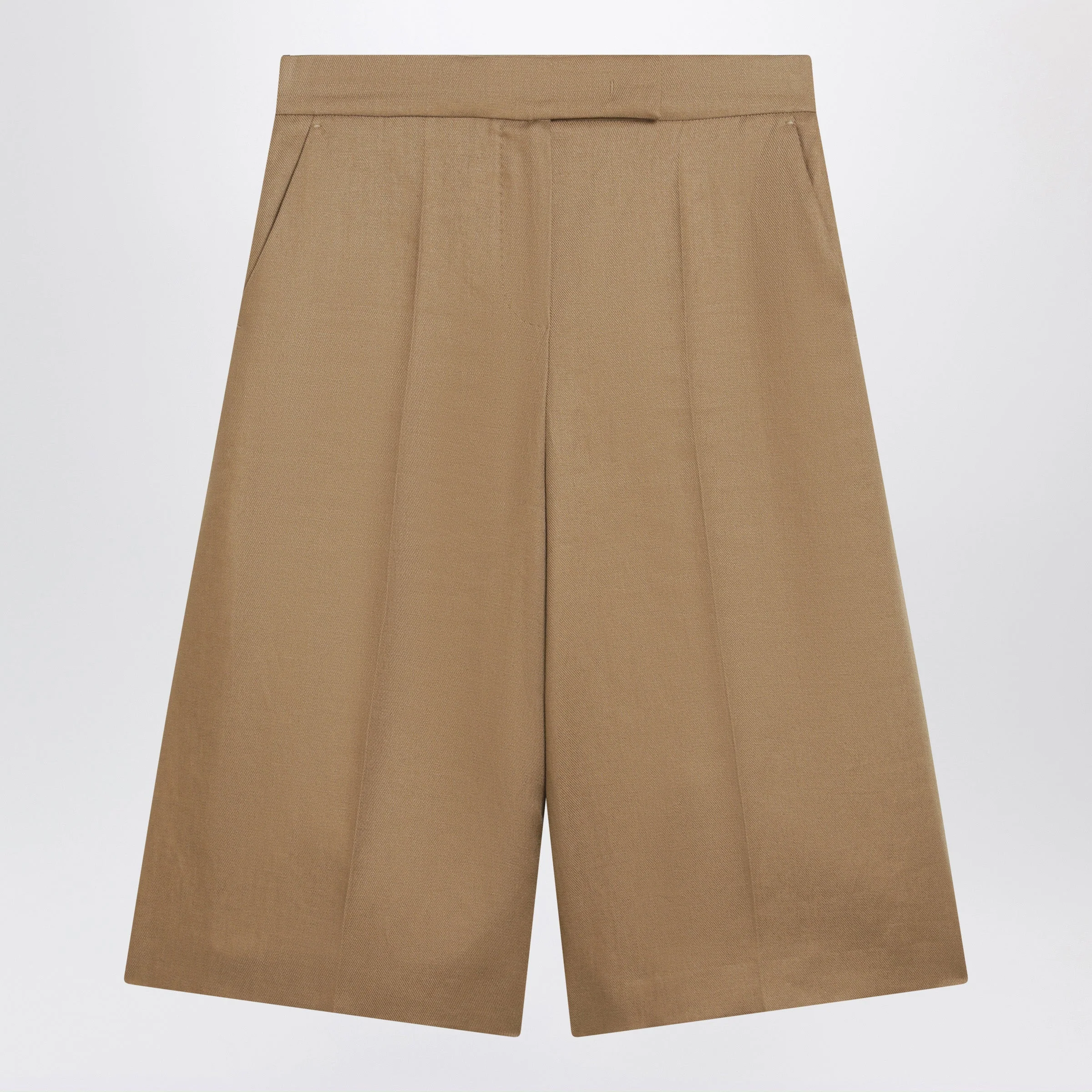 Max Mara Sand-Colored Linen Bermuda Shorts Women