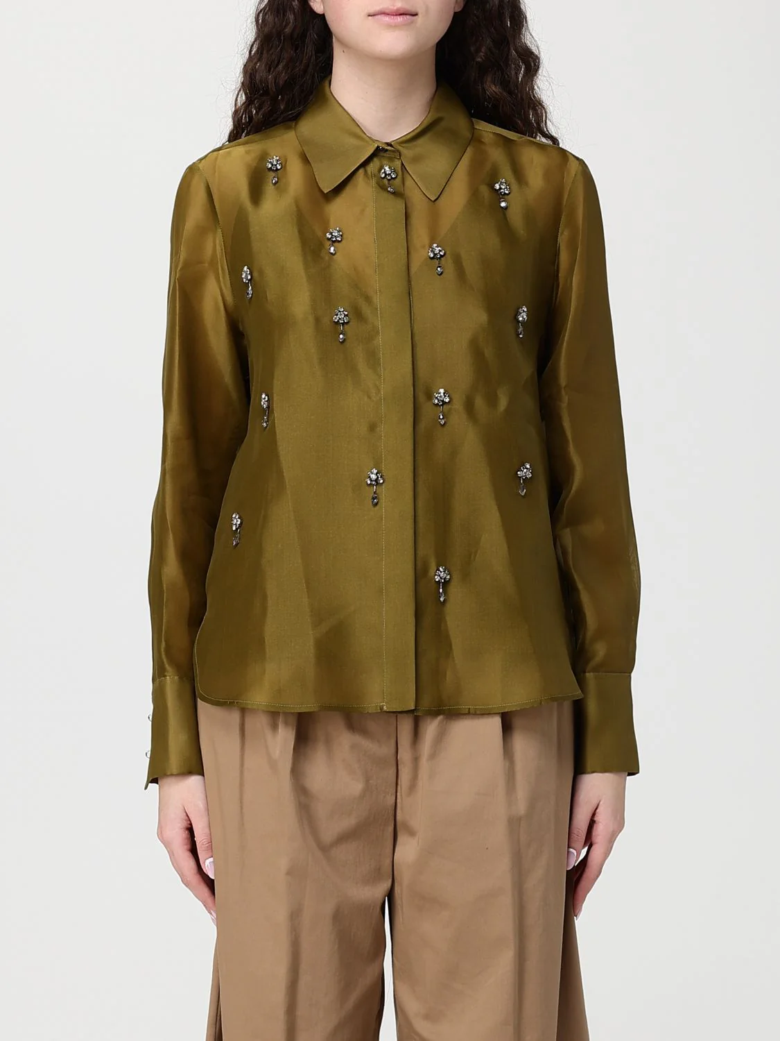 Max Mara Studio Shirt Woman Olive