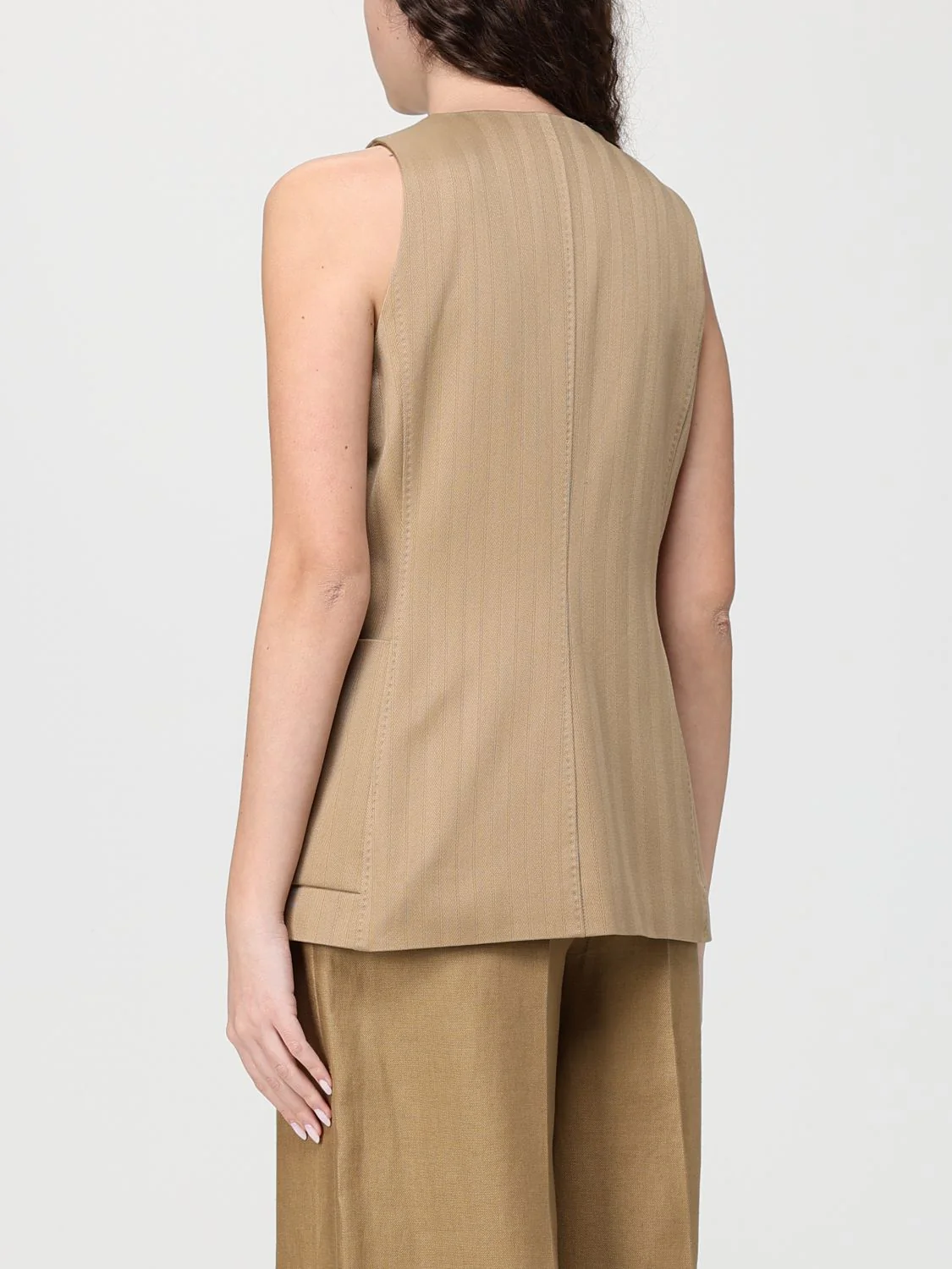 Max Mara Waistcoat Woman Beige - Image 3