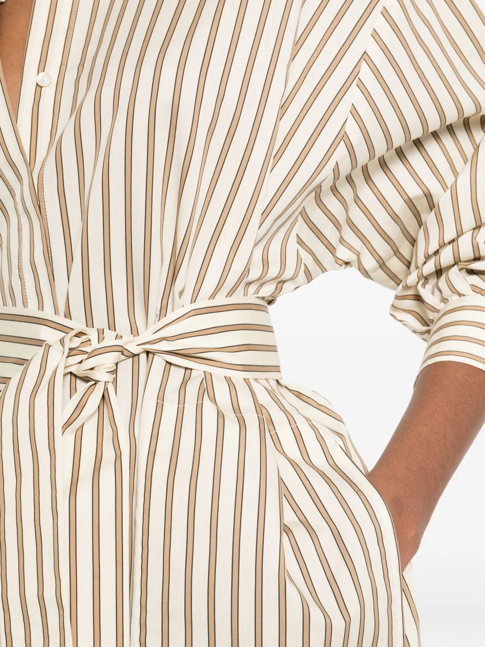 Max Mara Women Striped Silk Blend Dress - Image 2