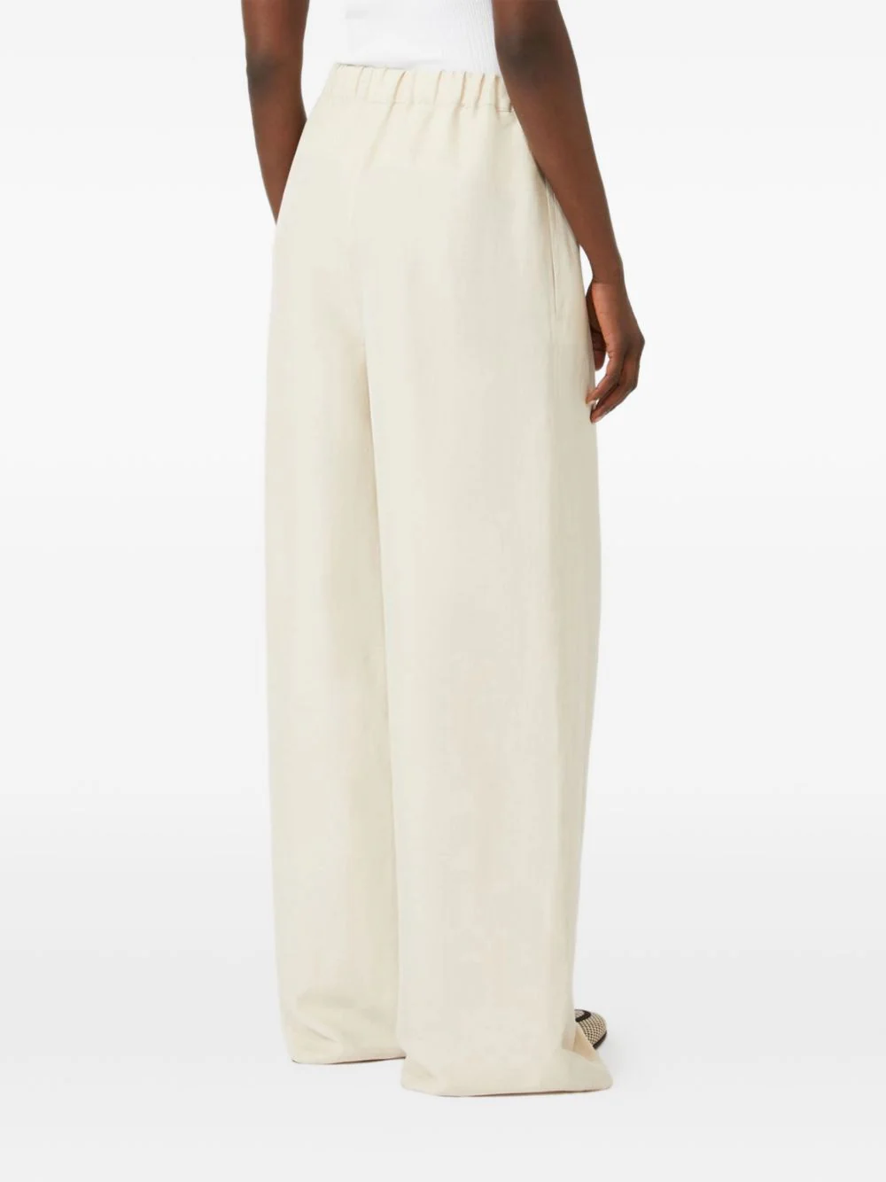 Max Mara Women Linen And Silk Blend Trousers - Image 2