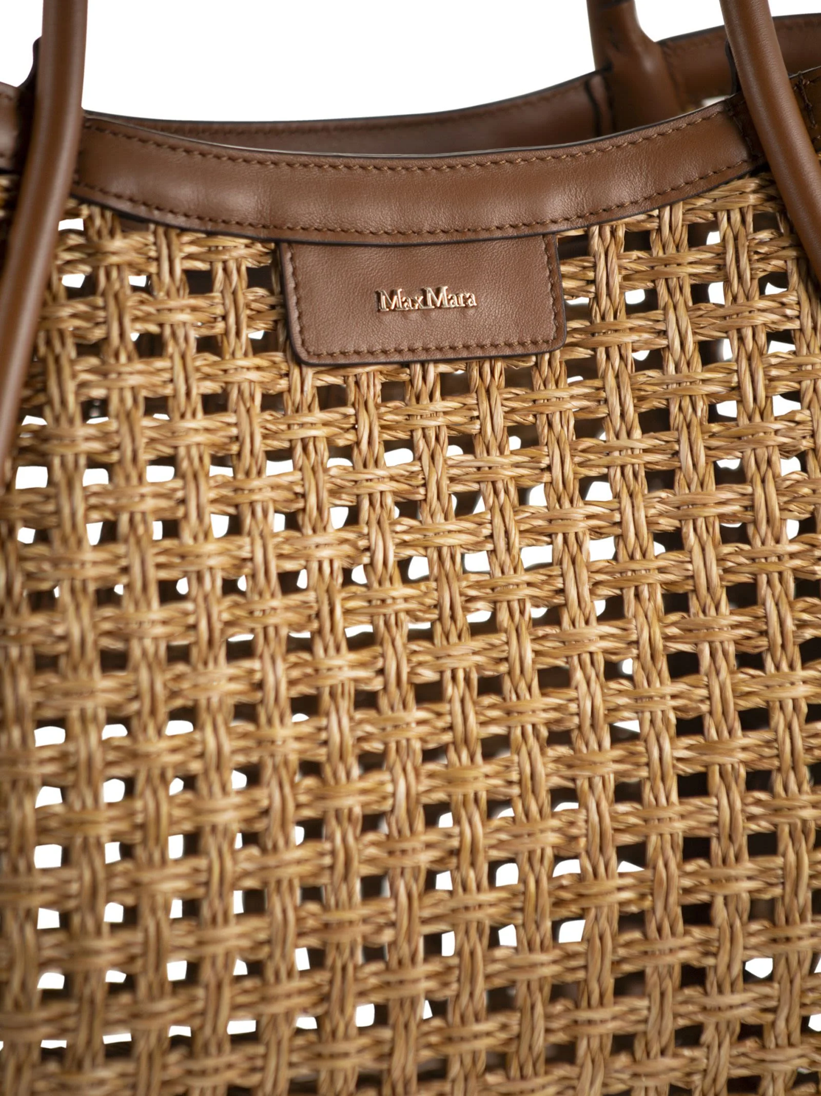 Max Mara Women Mxamarinecesto - Small Marine Bag In Woven Natural Fibre - Image 5