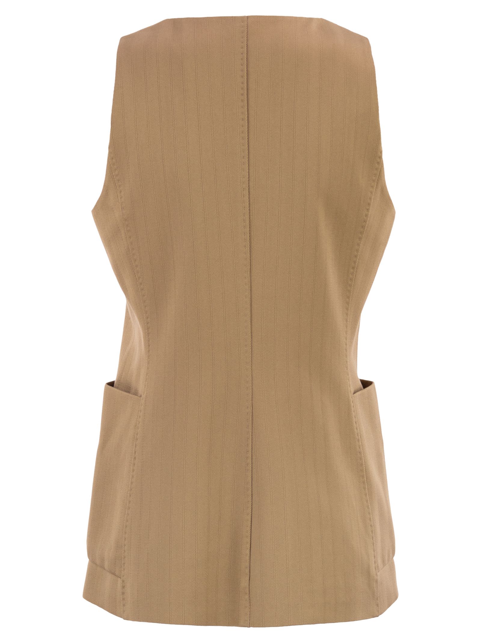 Max Mara Women Mxmfalla - Pinstriped Jacquard Jersey Waistcoat - Image 2