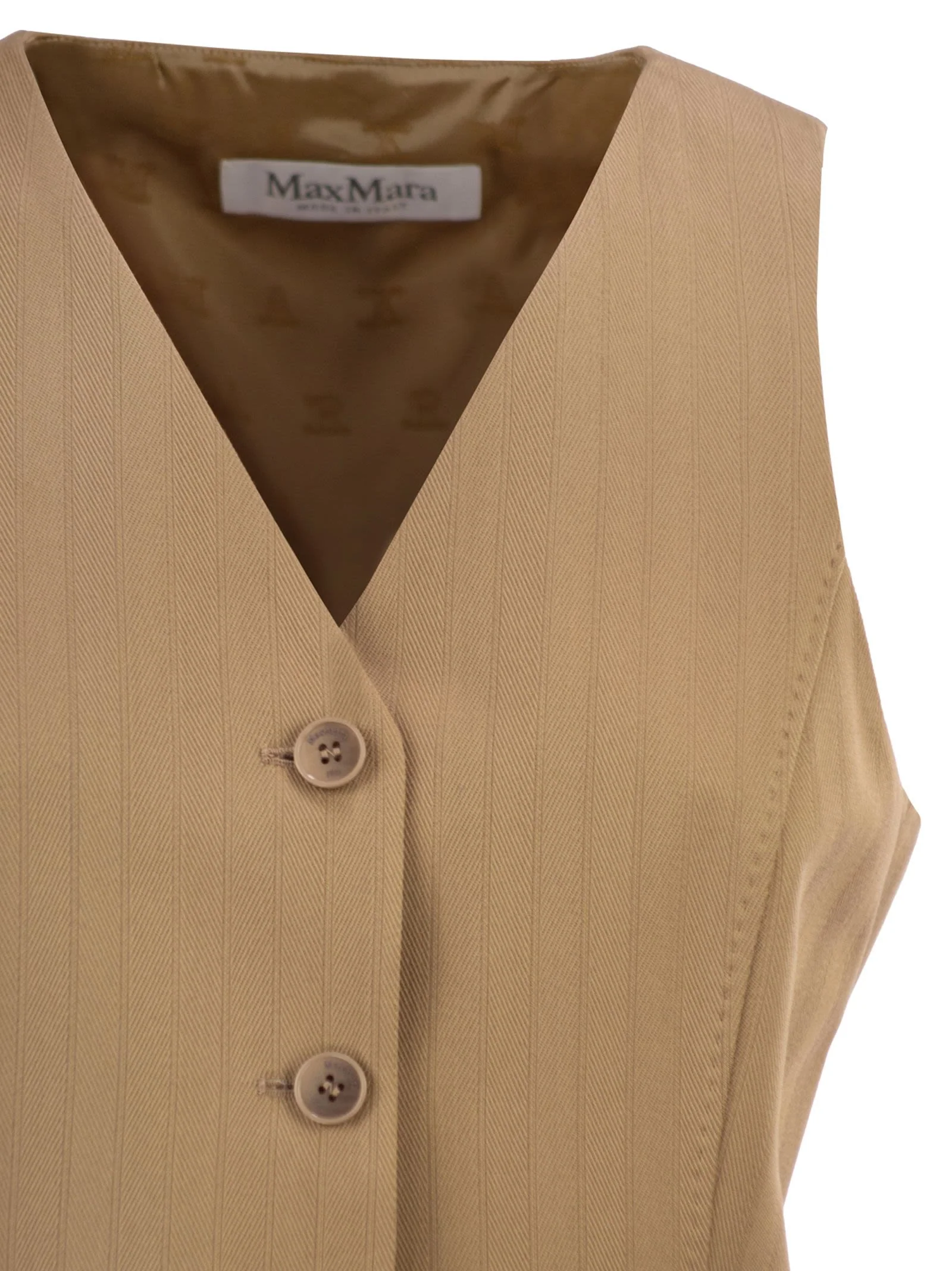 Max Mara Women Mxmfalla - Pinstriped Jacquard Jersey Waistcoat - Image 4