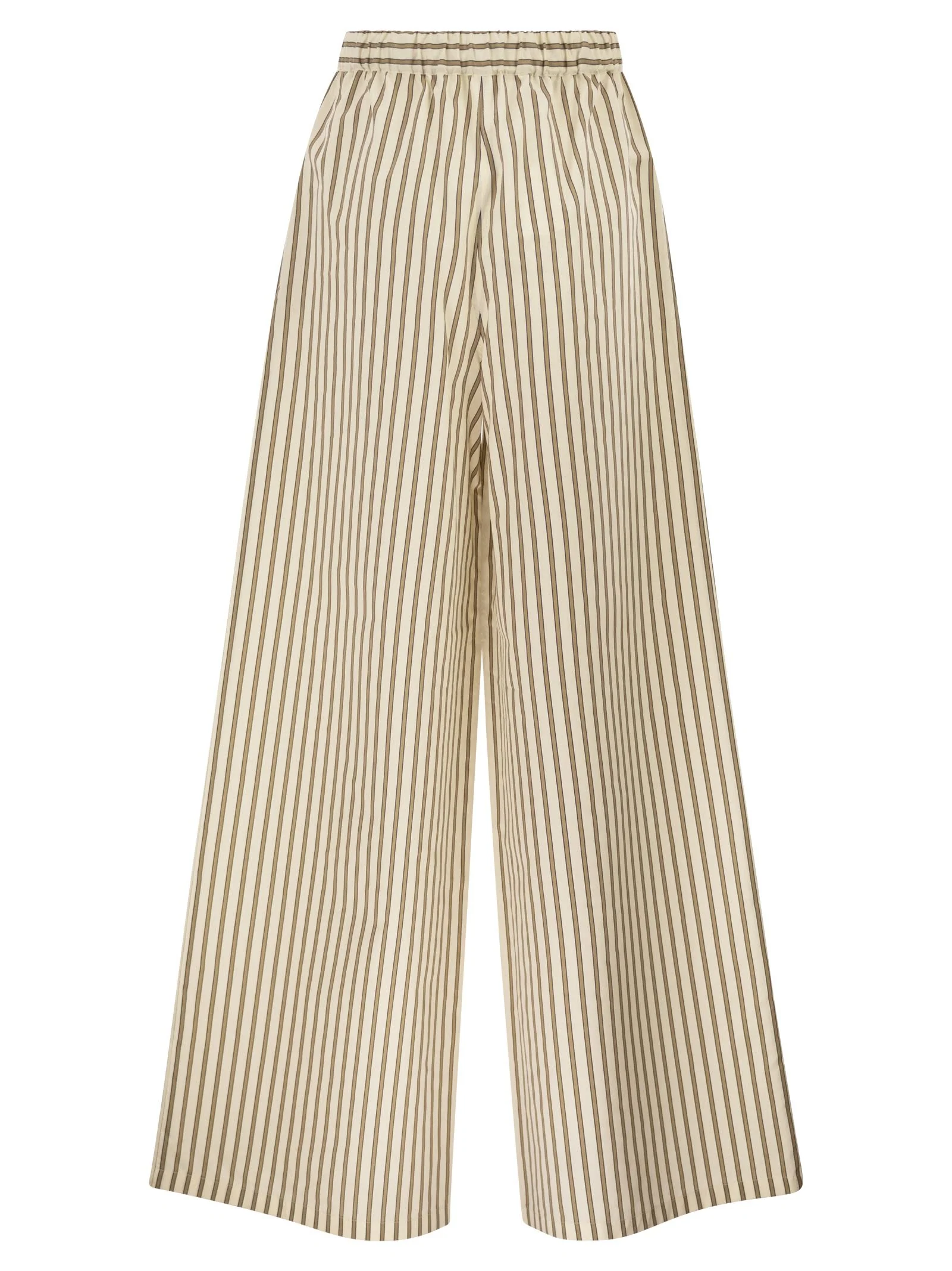 Max Mara Women Mxmordine - Wide-Leg Trousers In Striped Cotton And Silk Canvas - Image 2