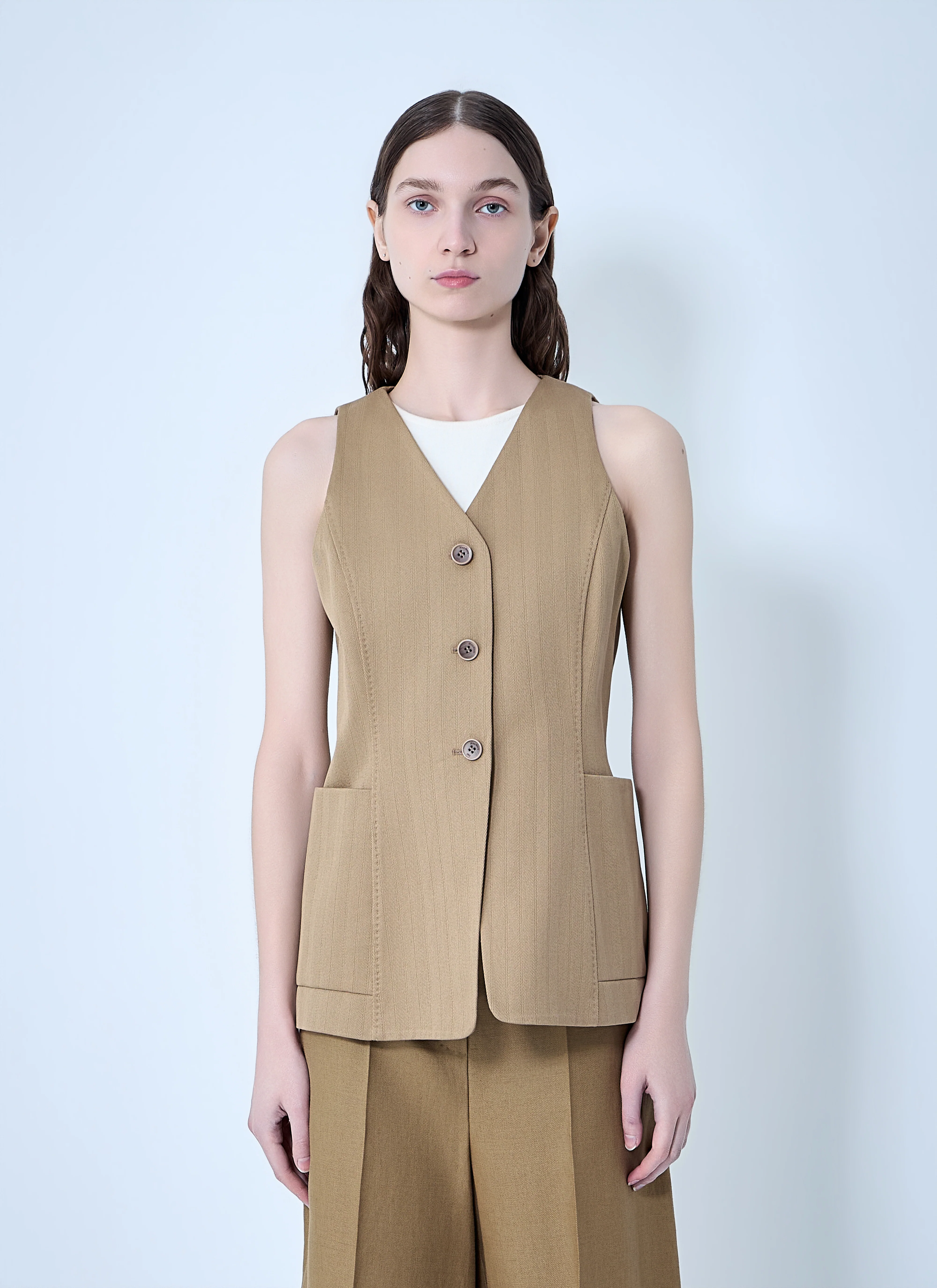 Max Mara Women Tailored Vest With Button Fastening