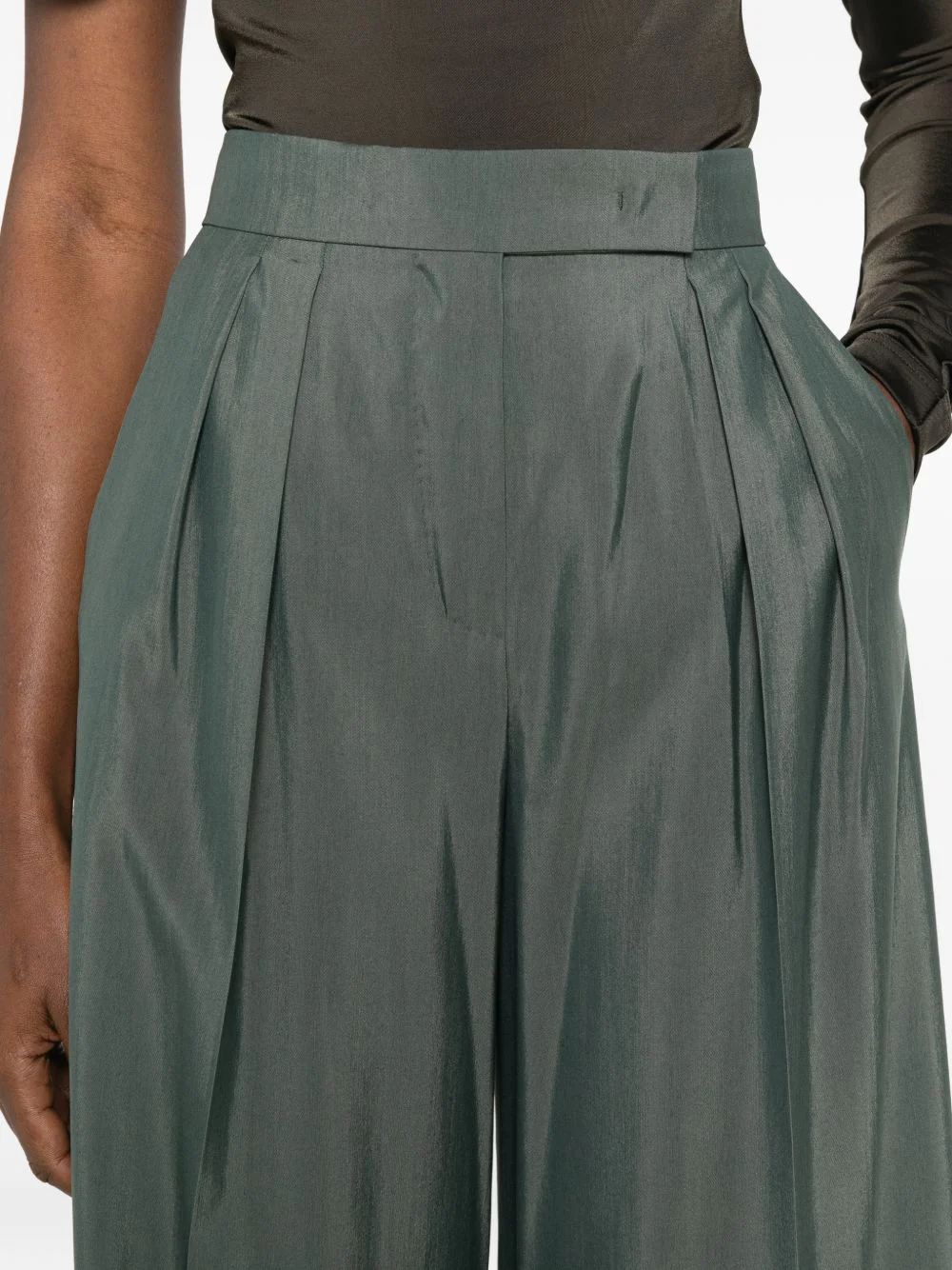 Max Mara Women Wool Wide-Leg Trousers - Image 4