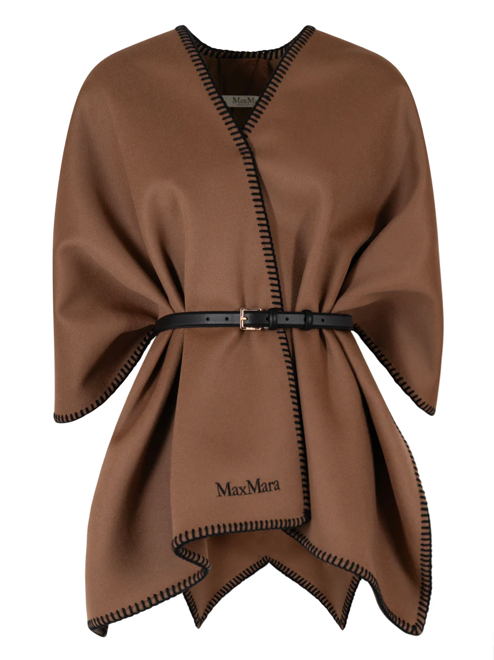 Max Mara Women Wool And Cashmere Belted Cape - Image 3