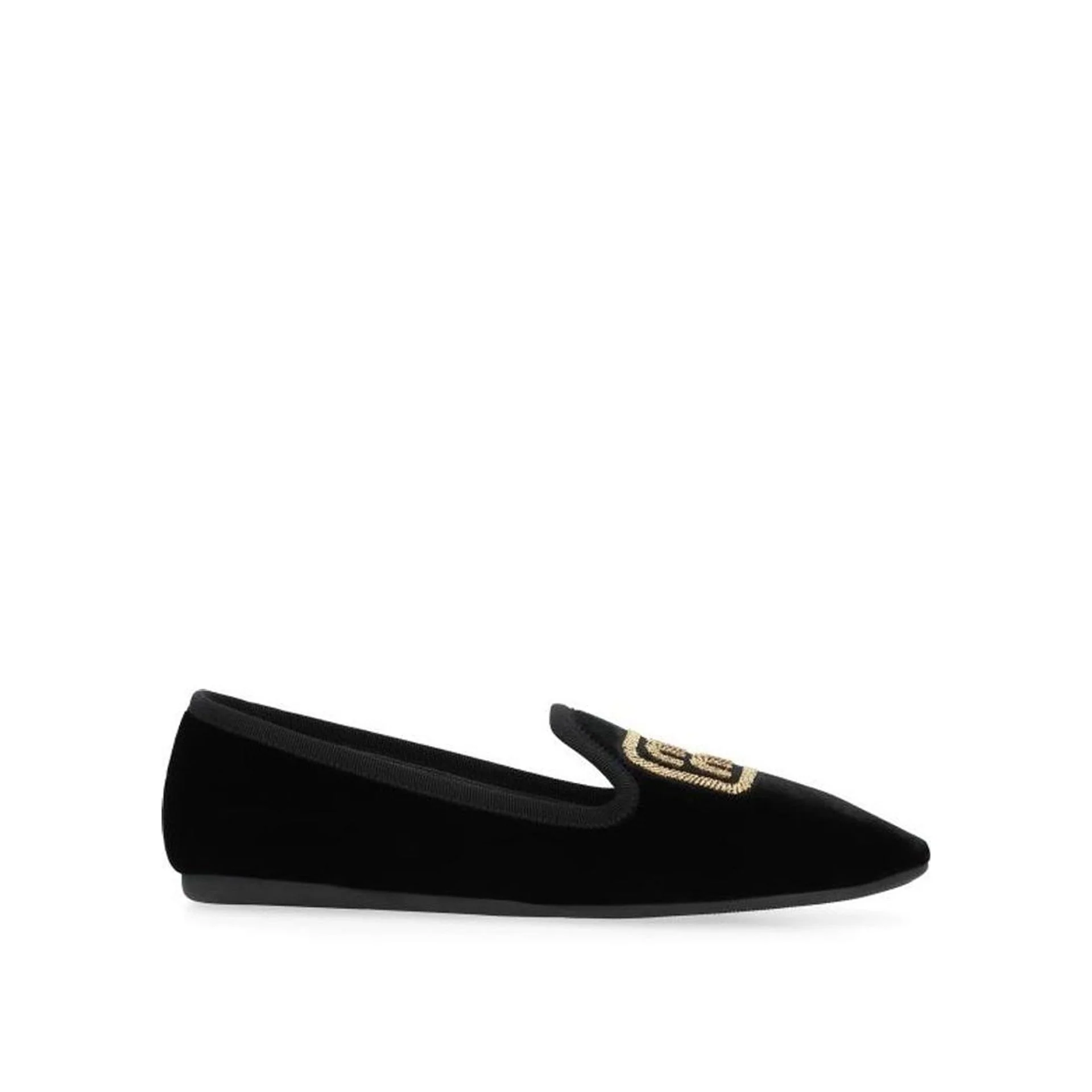 Miu Miu Logo Velvet Flats Women