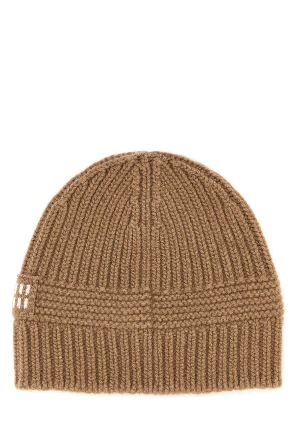 Miu Miu Women Biscuit Stretch Wool Beanie Hat