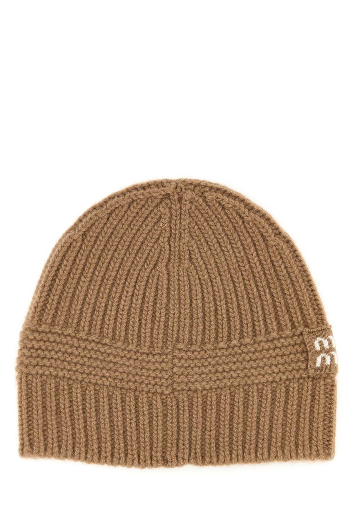 Miu Miu Women Biscuit Stretch Wool Beanie Hat - Image 2