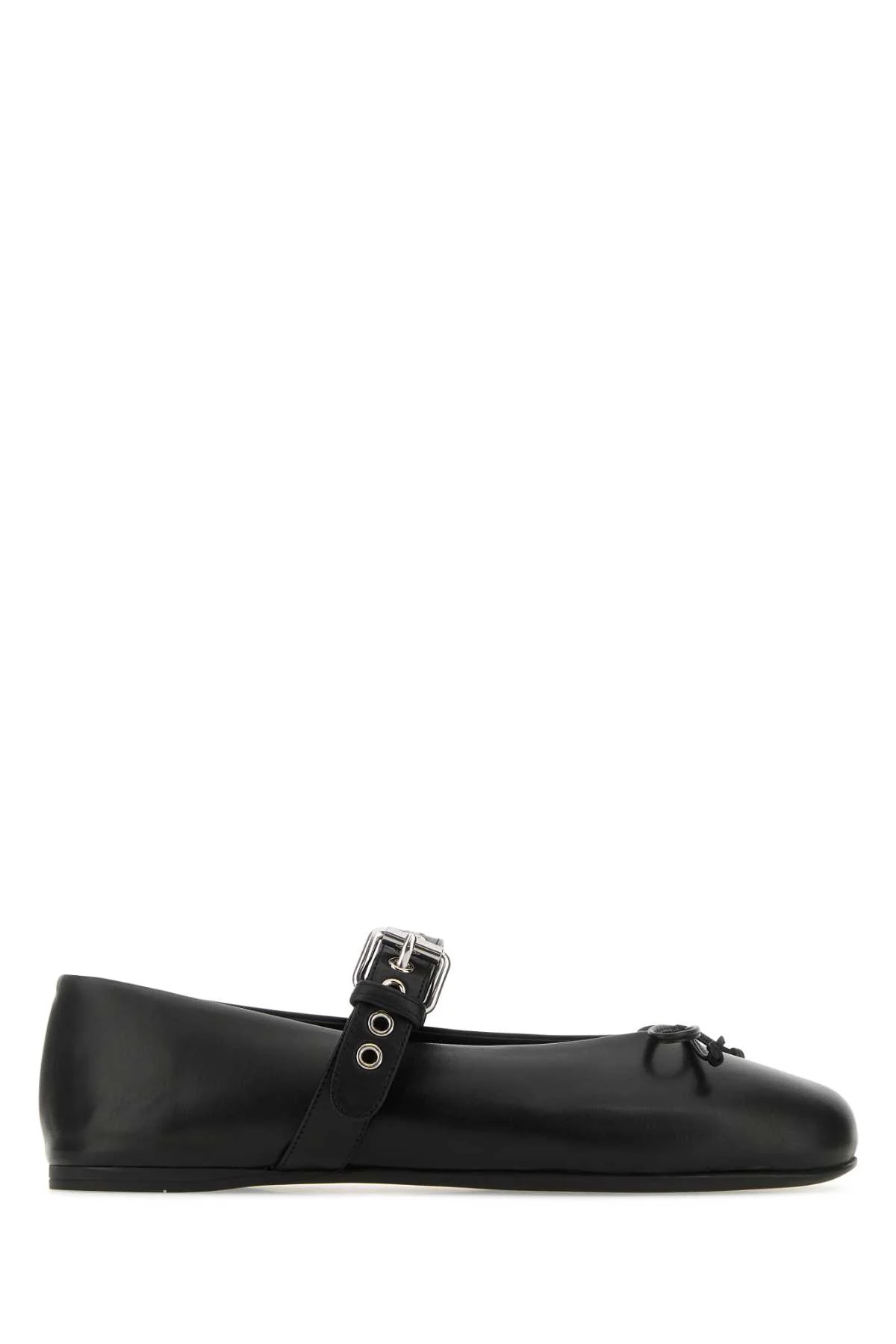 Miu Miu Women Black Leather Ballerinas