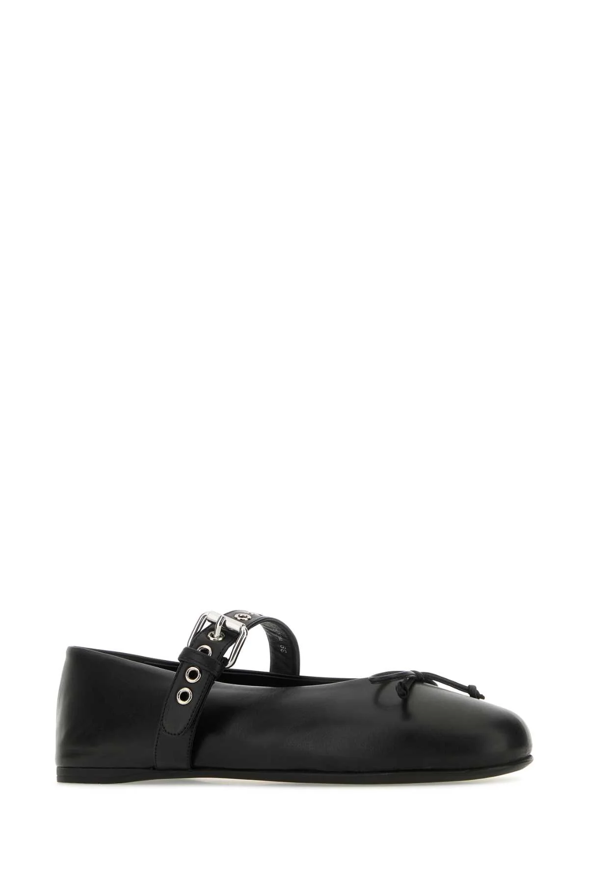 Miu Miu Women Black Leather Ballerinas - Image 2
