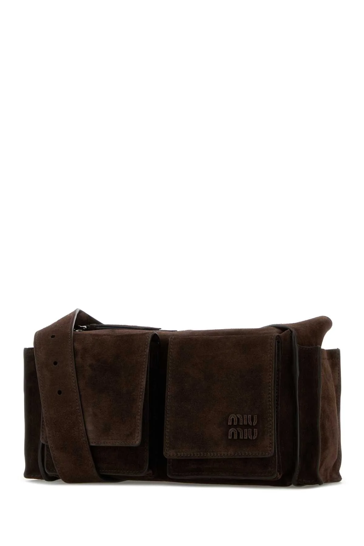 Miu Miu Women Dark Brown Suede Utilitaire Crossbody Bag - Image 2