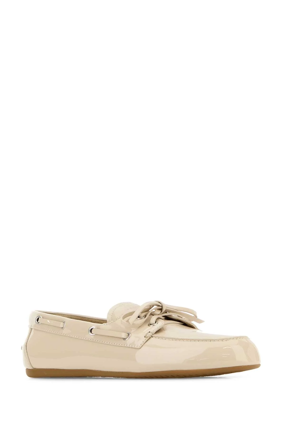 Miu Miu Women Ivory Leather Loafers - Image 2