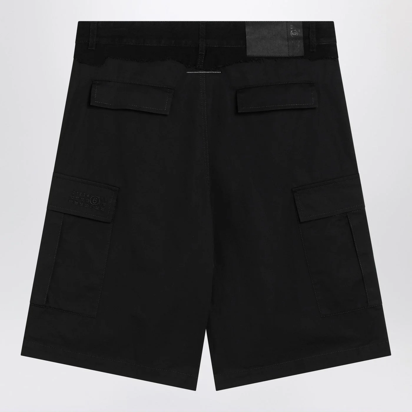 Mm6 Maison Margiela Black Wool-Blend Cargo Bermuda Shorts Men - Image 2