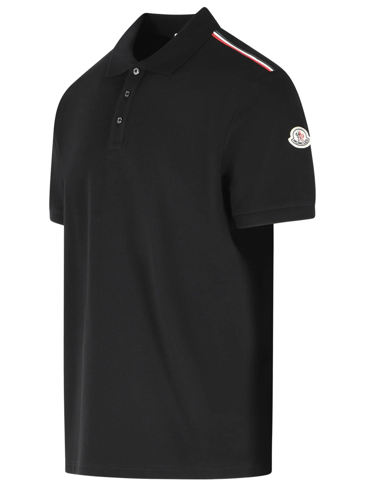 Moncler Black Cotton Polo Shirt Men - Image 2