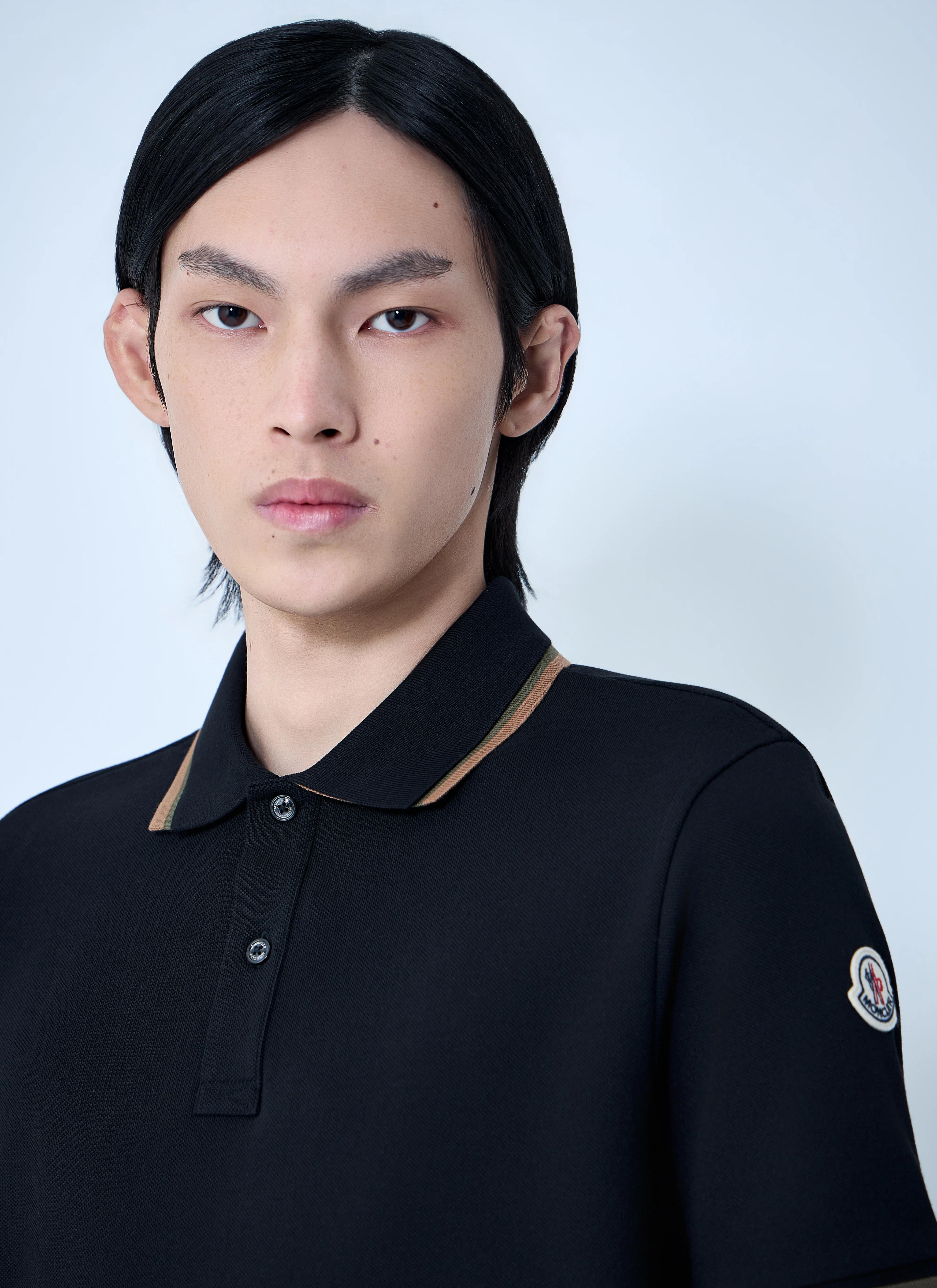 Moncler Men Polo Shirt With Ribbed Trims - Image 5
