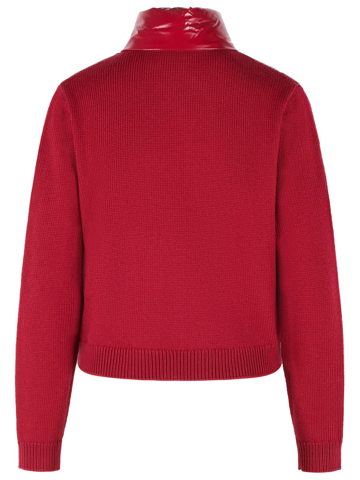 Moncler Padded Virgin Wool Cardigan With Cherry Pink Zip Women - Image 3