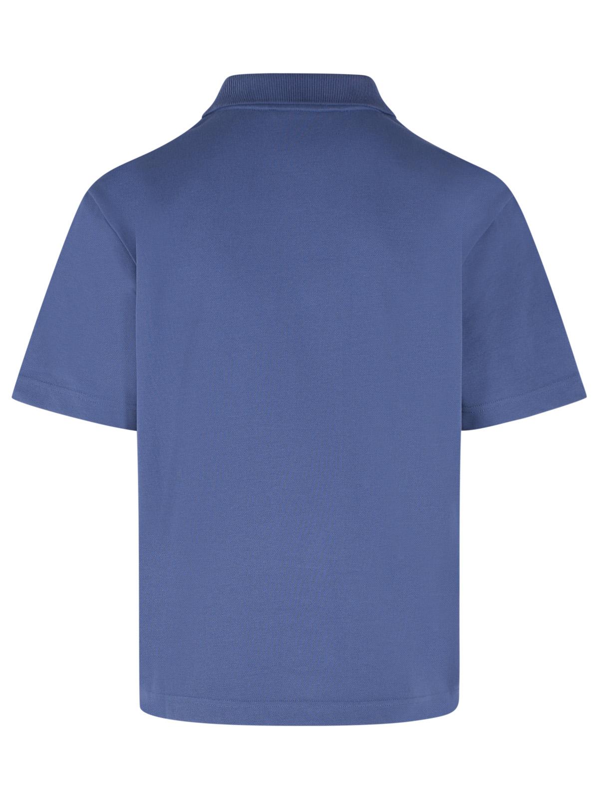 Moncler Polo Shirt In Blue Cotton Men - Image 3
