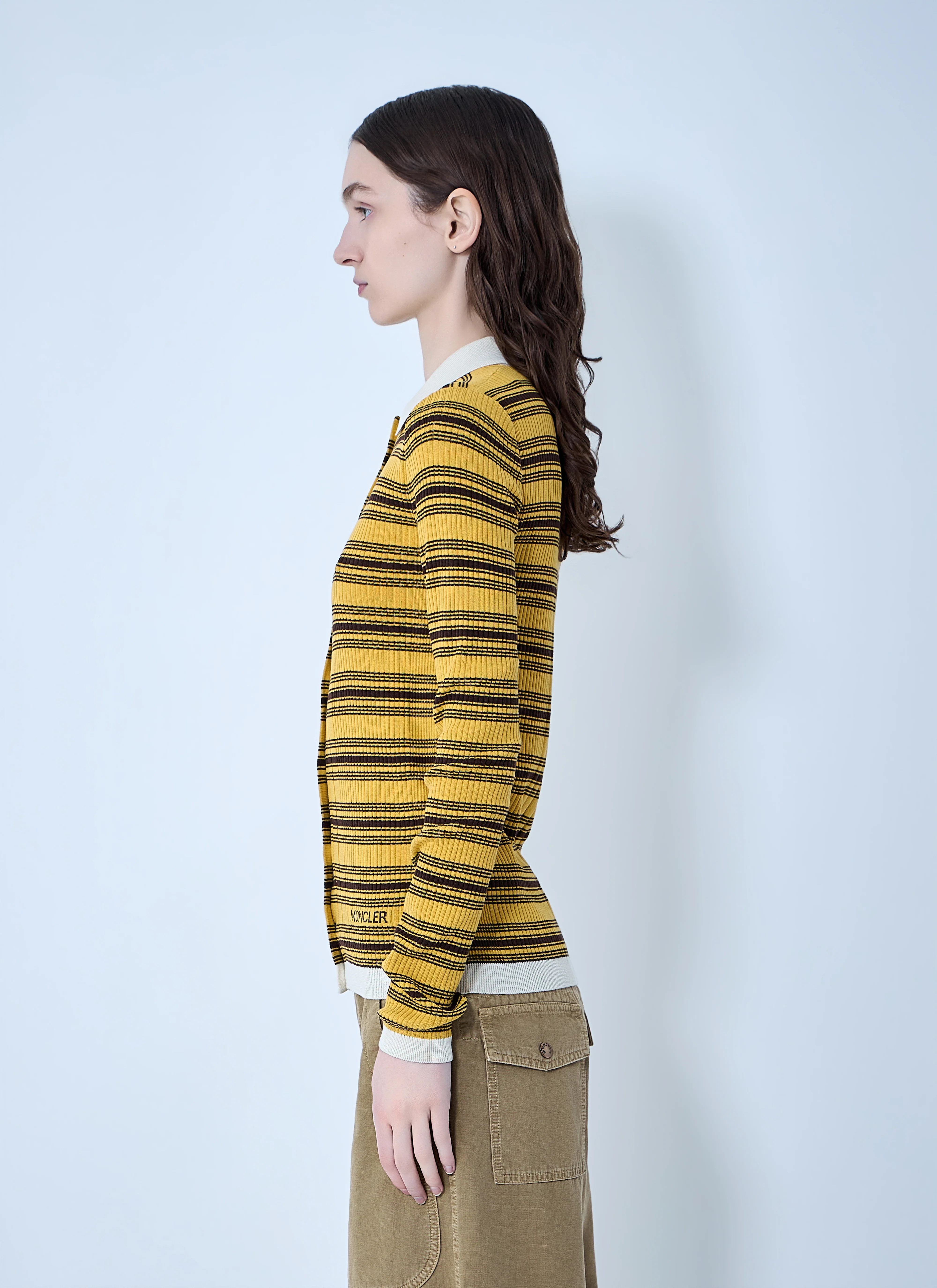 Moncler Women Striped Button-Down Cardigan - Image 3